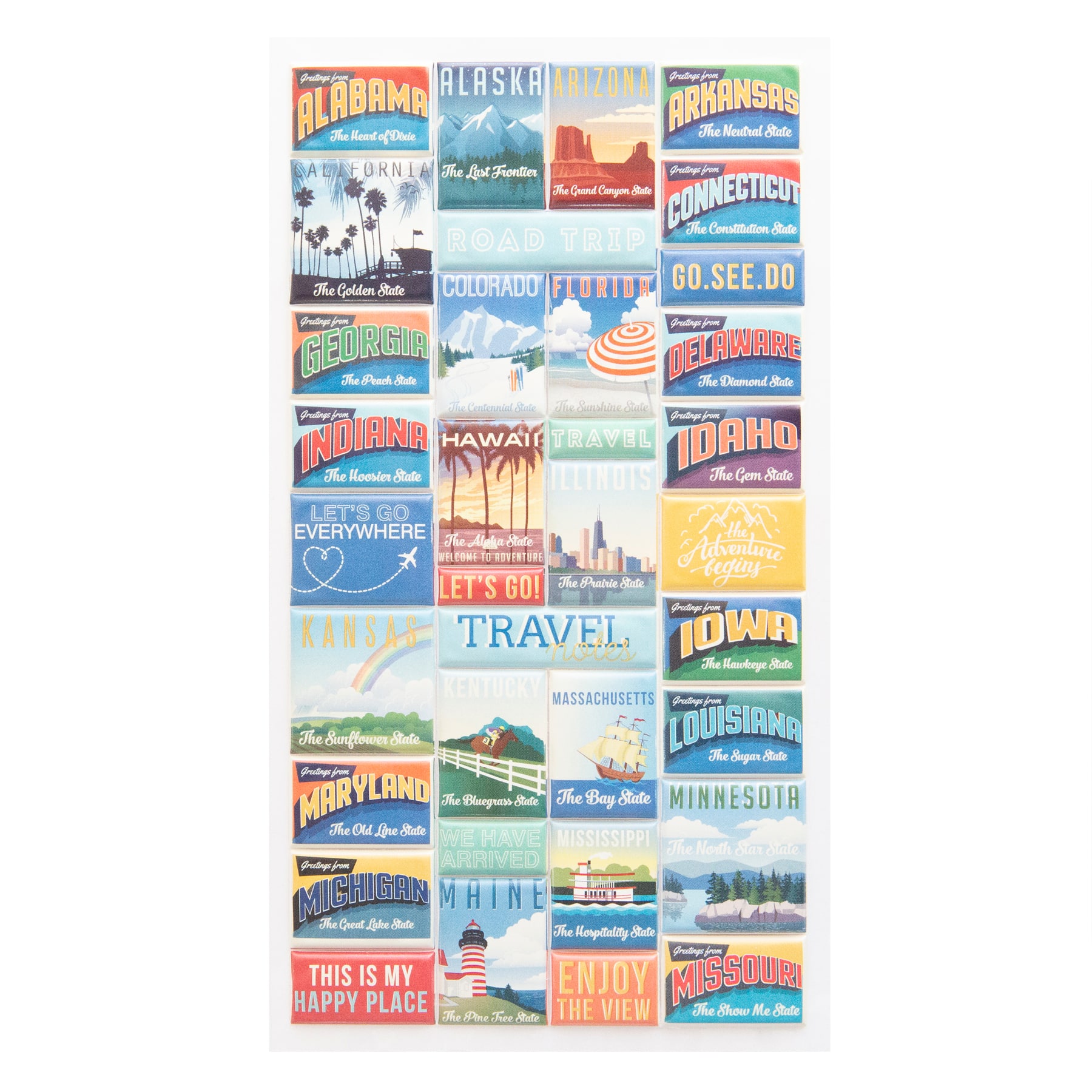 12 Pack: State Travel Photo Puffy Stickers by Recollections™