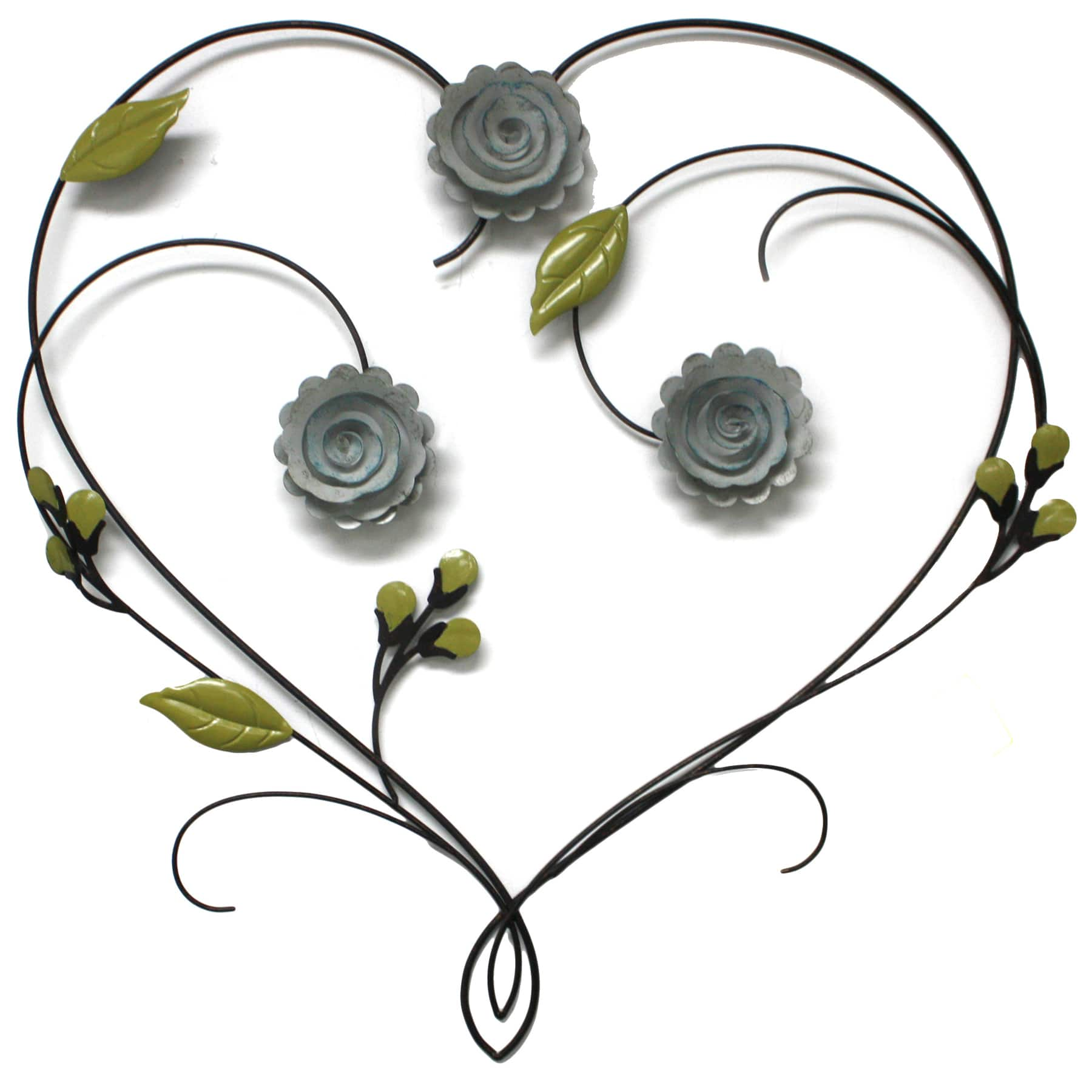 Fetco Lorali Floral Heart Metal Wall Art