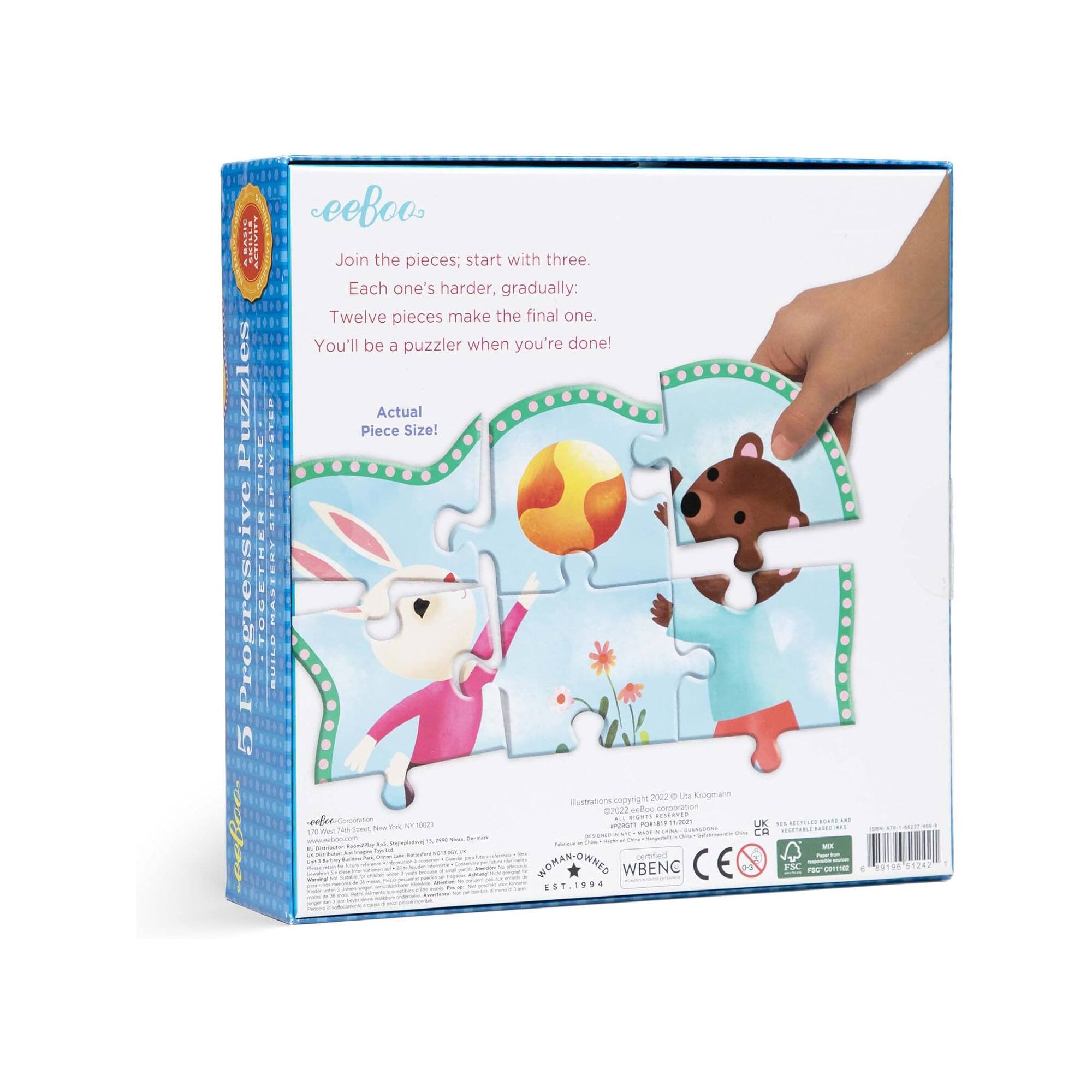 eeBoo Ready to Grow Together Time 5 Progressive Puzzles