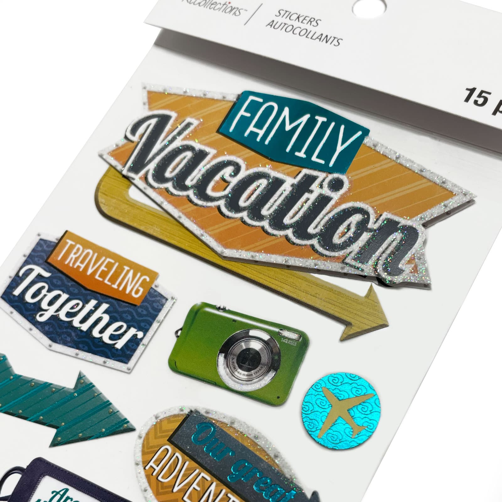 12 Pack: Family Vacation Dimensional Stickers by Recollections™