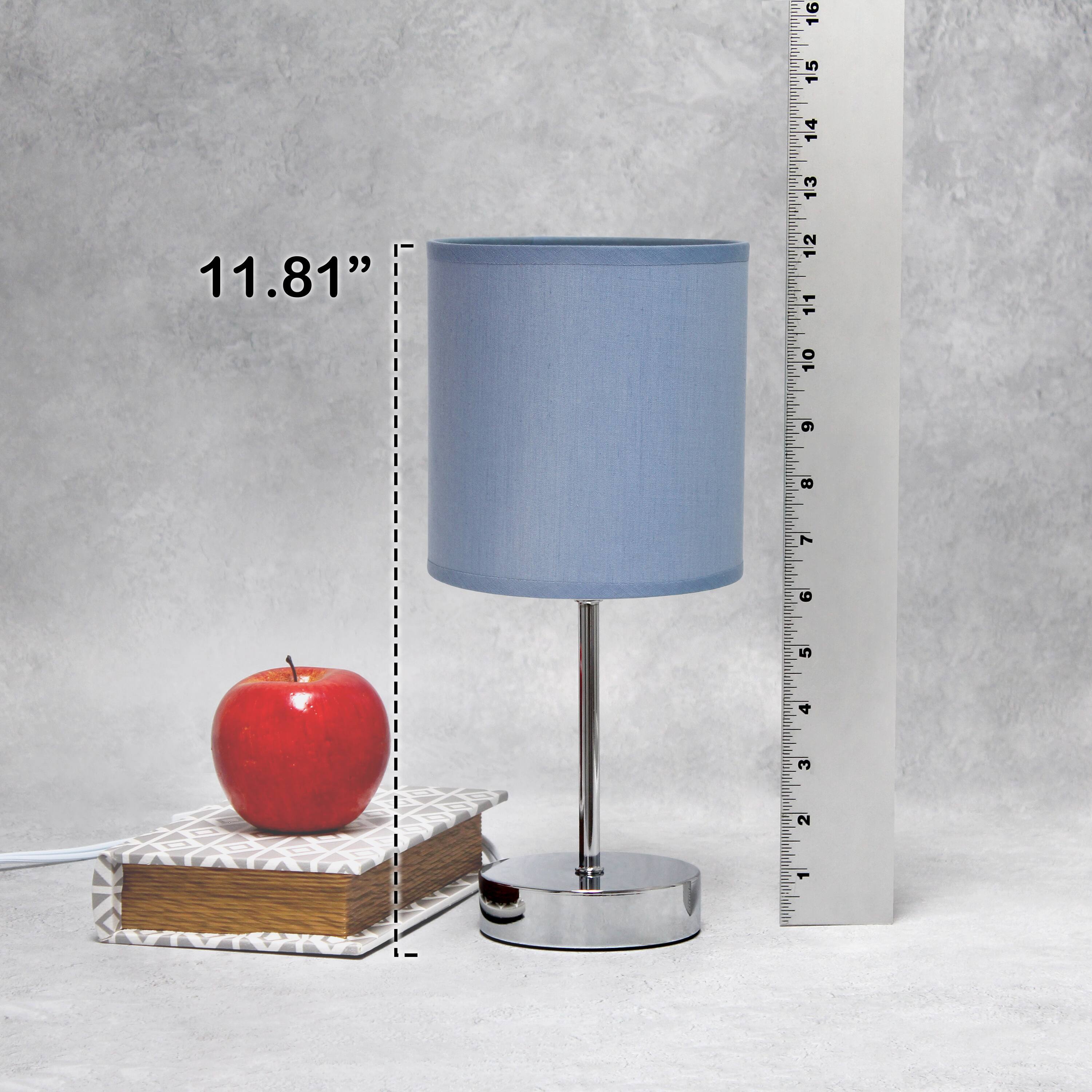 Creekwood Home Nauru 12&#x22; Brushed Nickel Petite Metal Stick Table Lamp