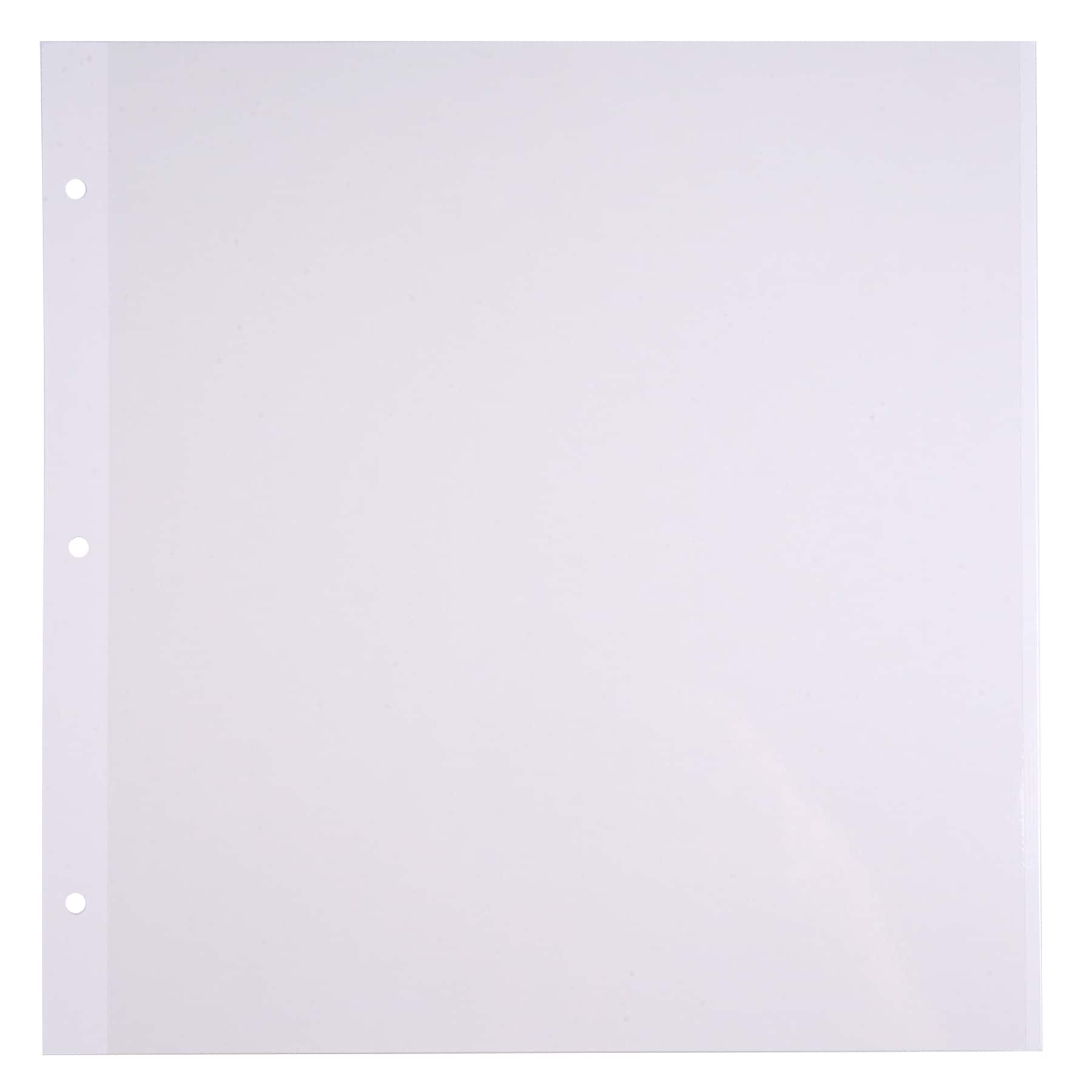 Red Co. 10.75 inch Square Self Adhesive Photo Album Refill Sheets, 1 Pack  of 12 - White Large