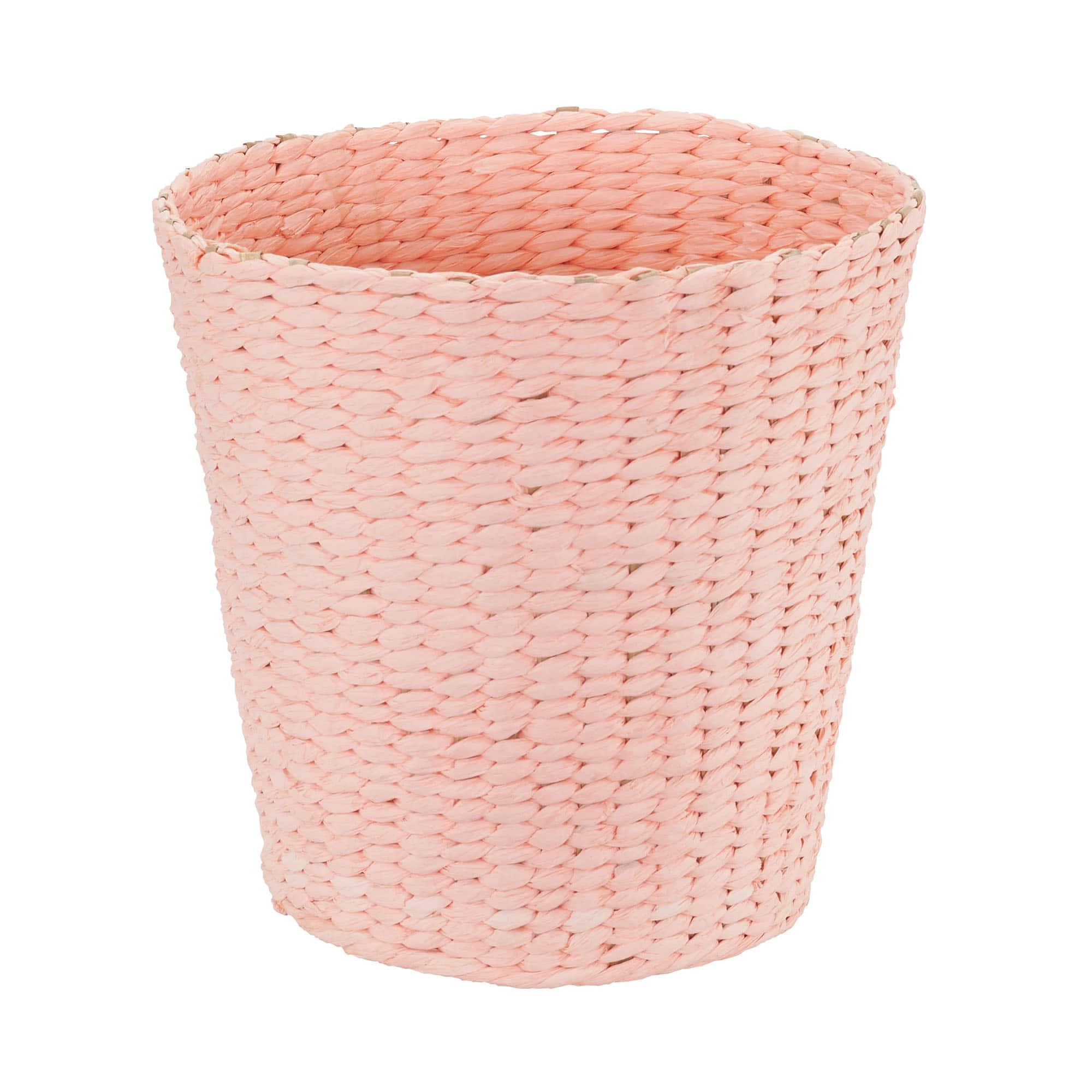 Household Essentials Pink Woven Paper Rope Waste Basket