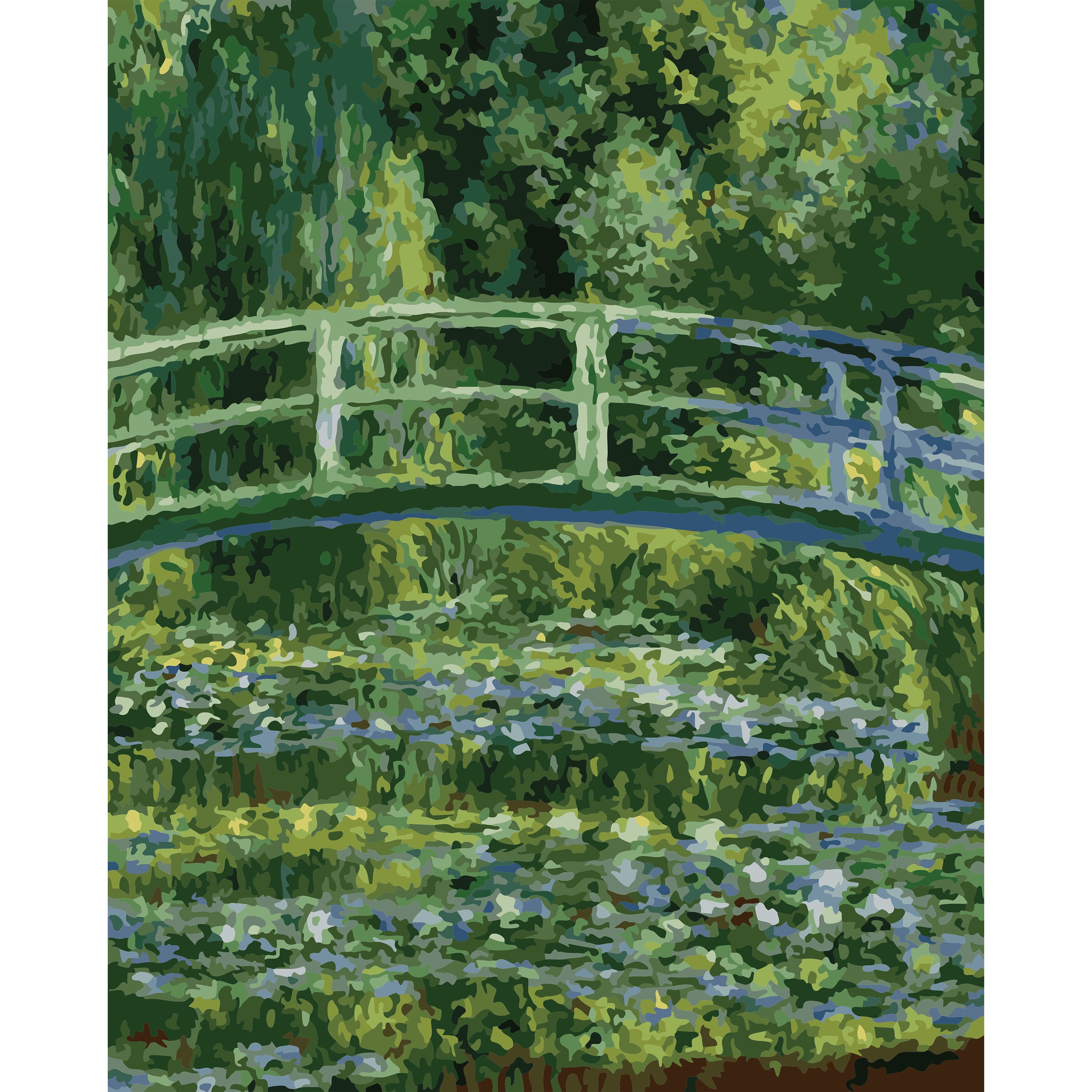 16" x 20" Water Lily Pond Paint-by-Number Kit with Wood Display Hanger by Artist's Loft®