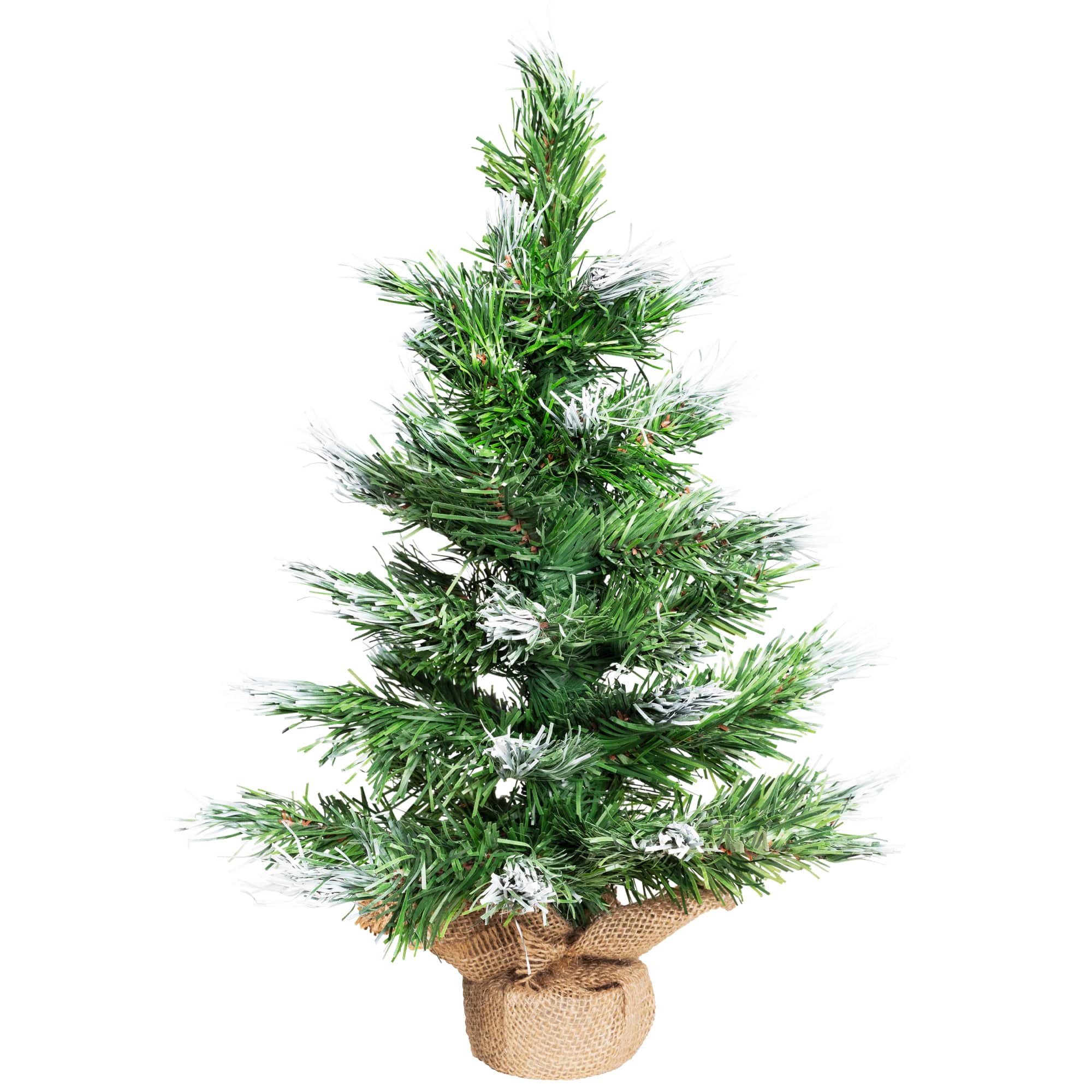 18" Unlit Whitecap Pine Artificial Mini Christmas Tree in Burlap Base