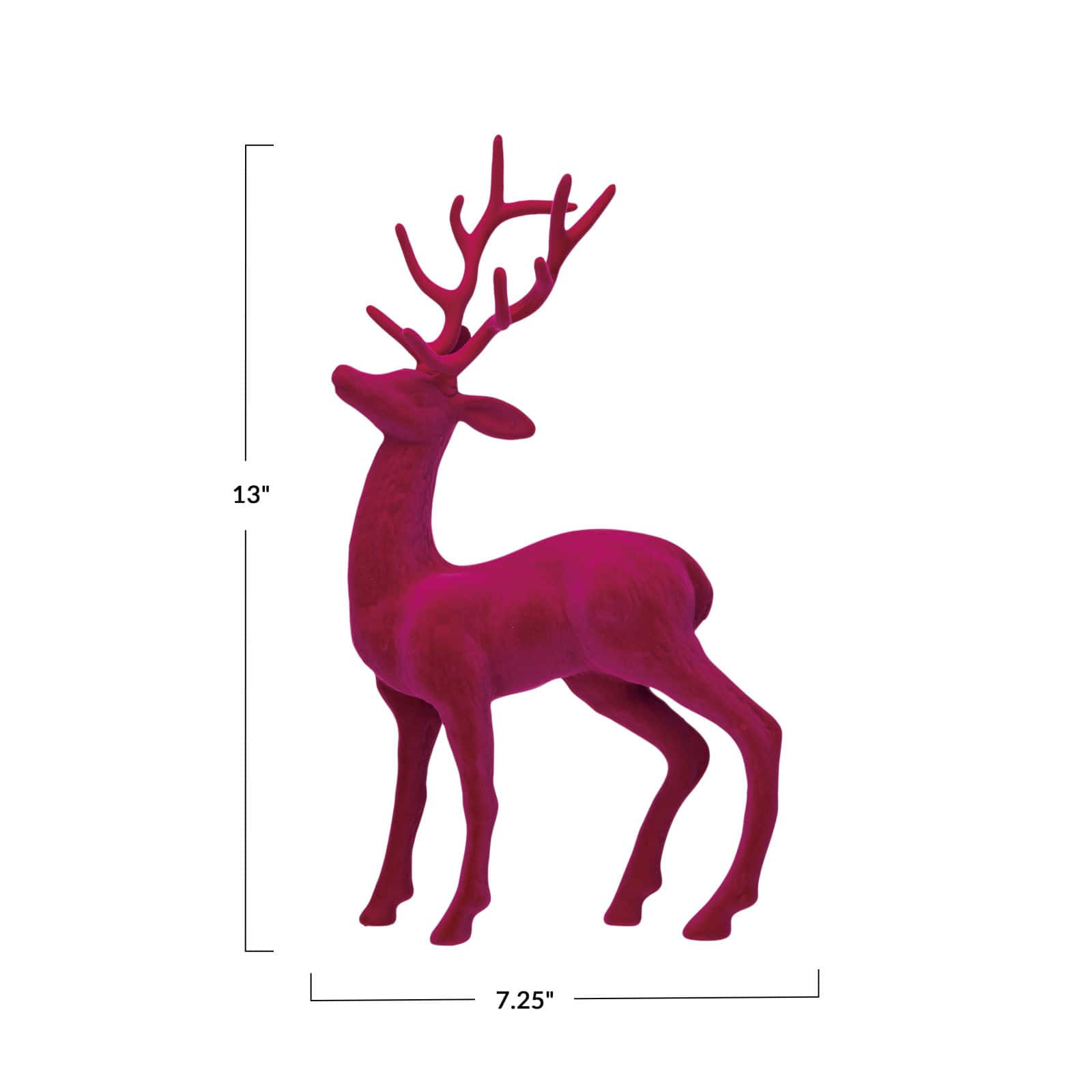 Hello Honey&#xAE; 13&#x22; Pink Flocked Plastic Standing Reindeer D&#xE9;cor