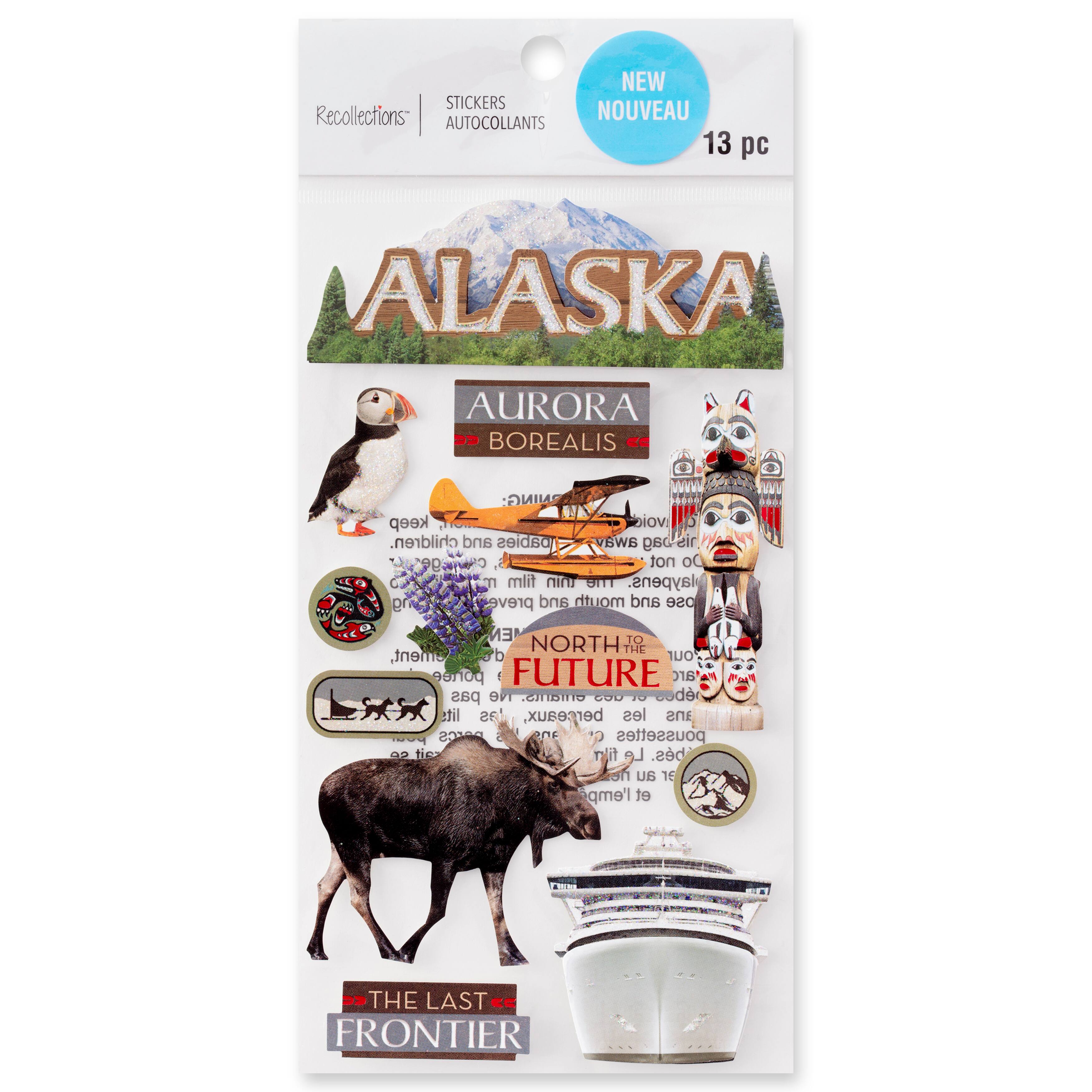 12 Pack: Alaska Dimensional Stickers by Recollections™