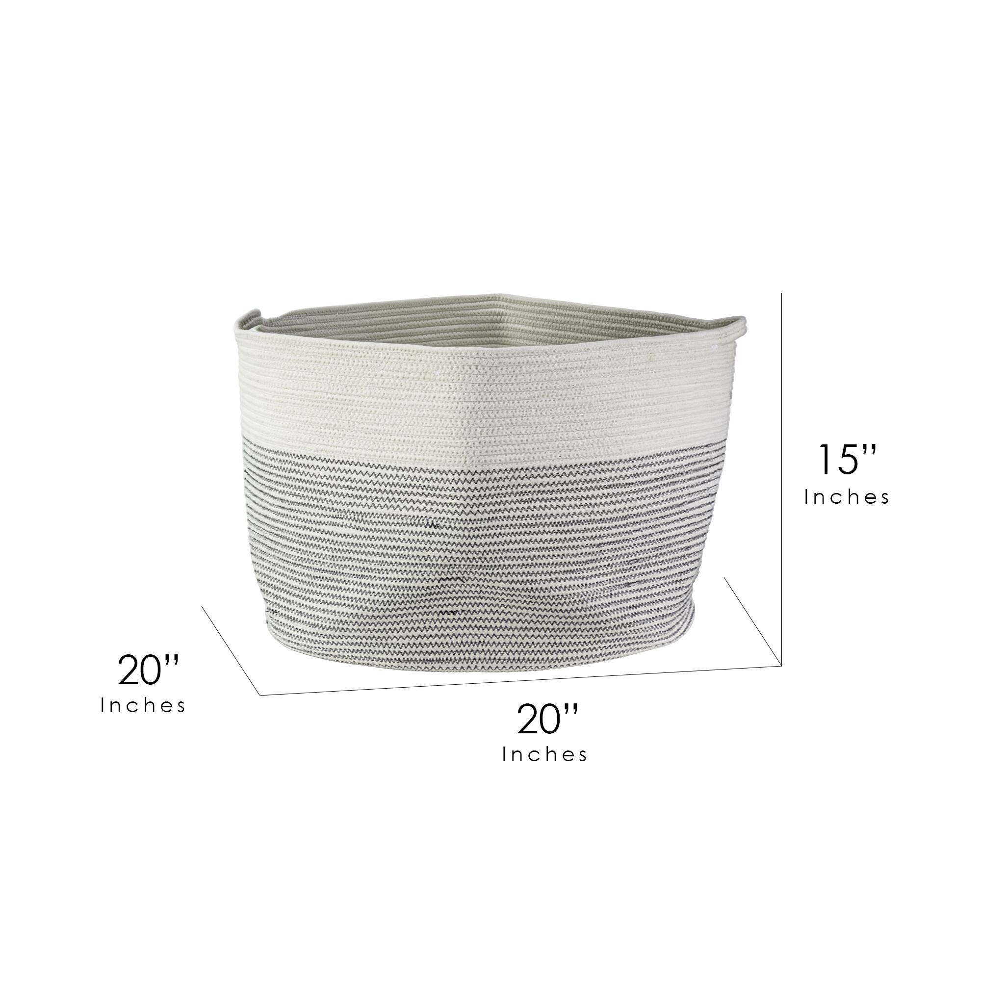 20" Woven Cotton Basket with Handles