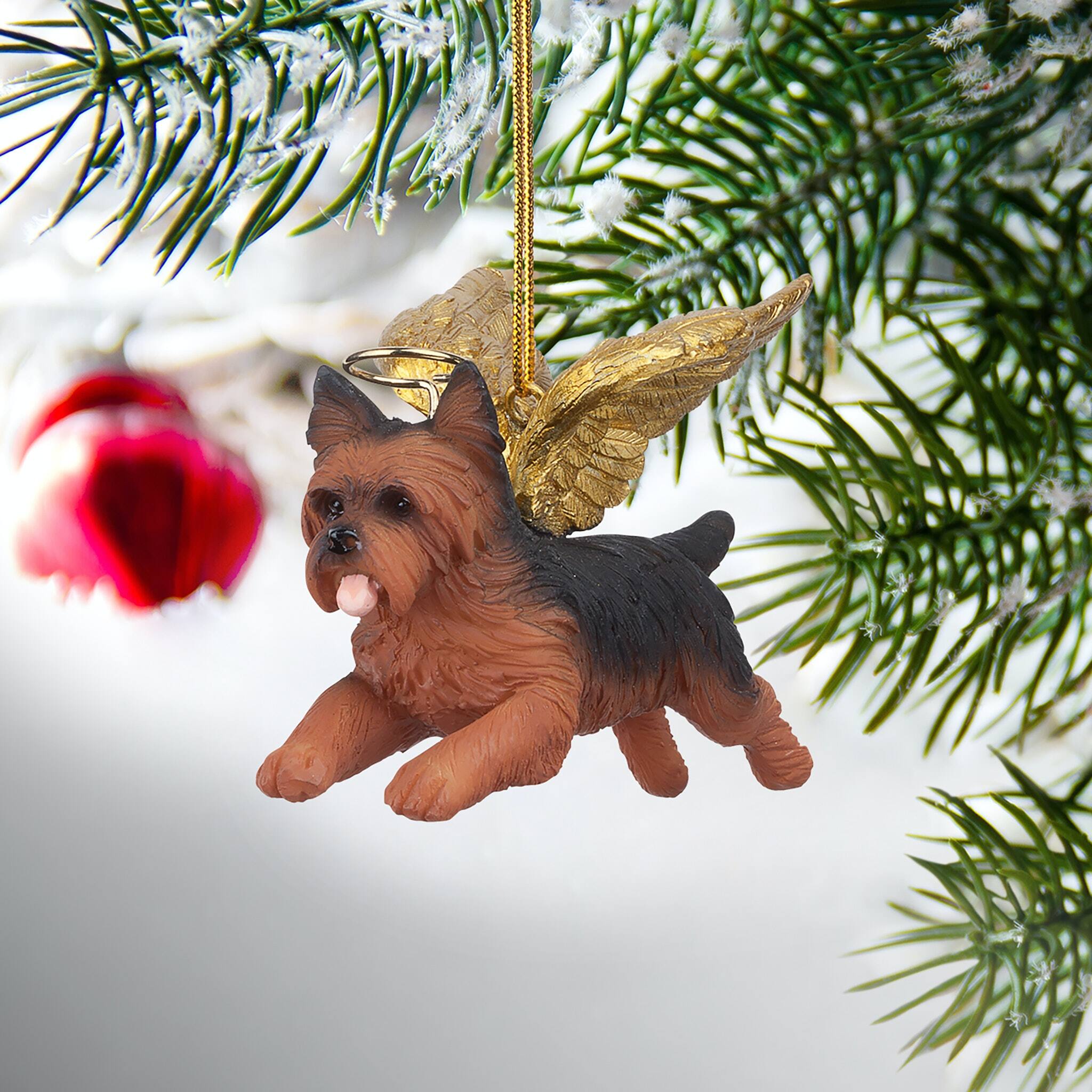 Design Toscano Honor the Pooch Yorkie Angel Ornament