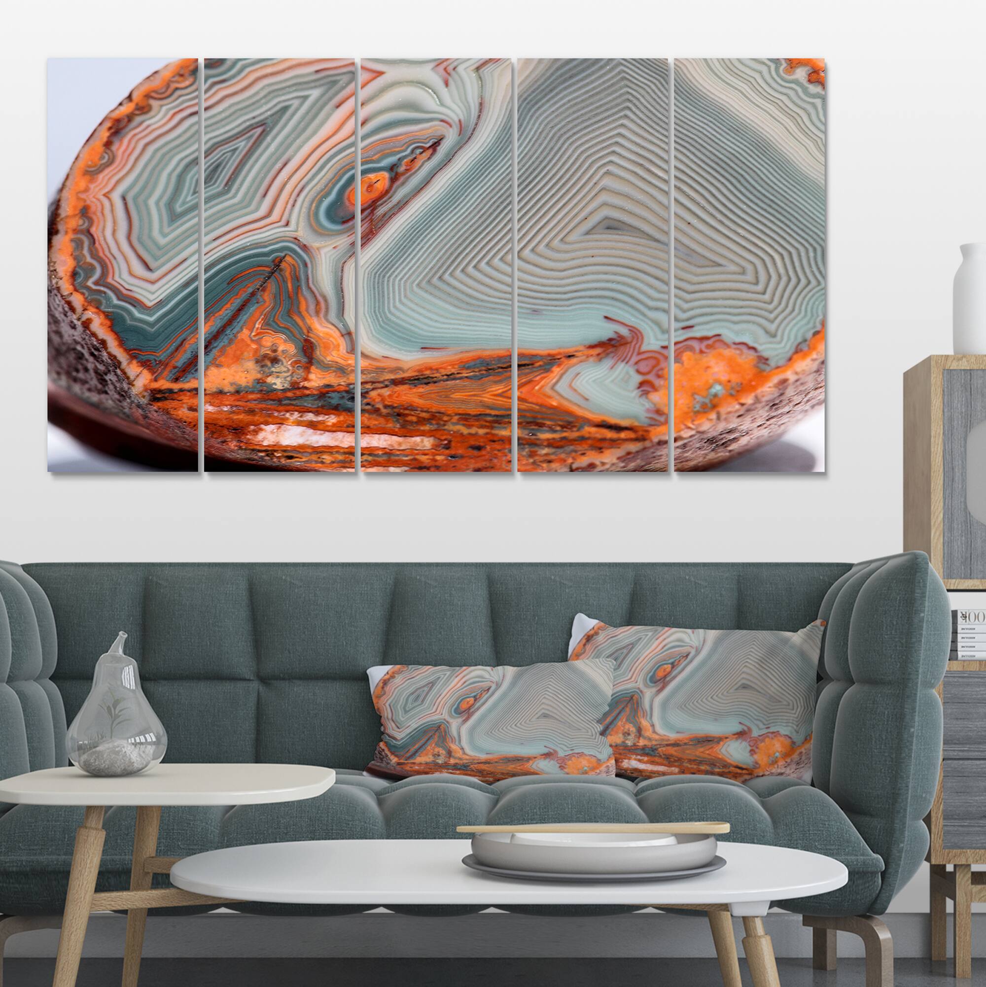 Designart - Beautiful Lake Superior Agate - Abstract Canvas Art Print