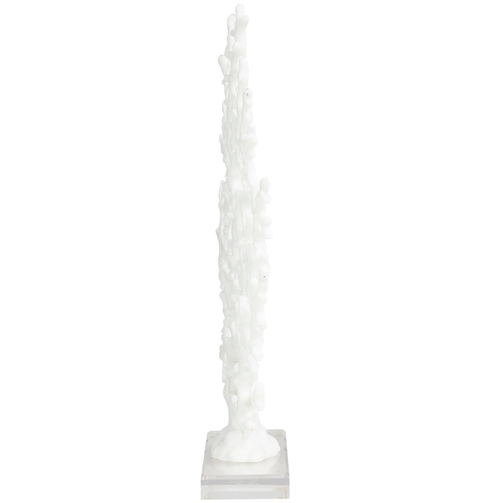 16.75" White Coral Sculpture Décor with Clear Base