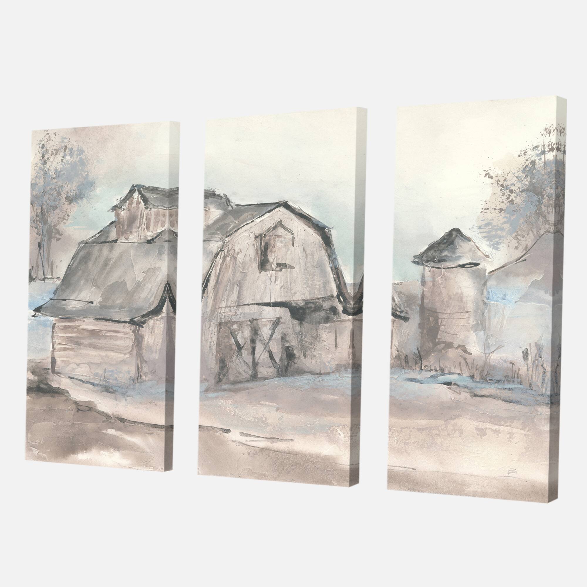 Designart - Farmhouse Barn Grey V - Modern Farmhouse Canvas Art
