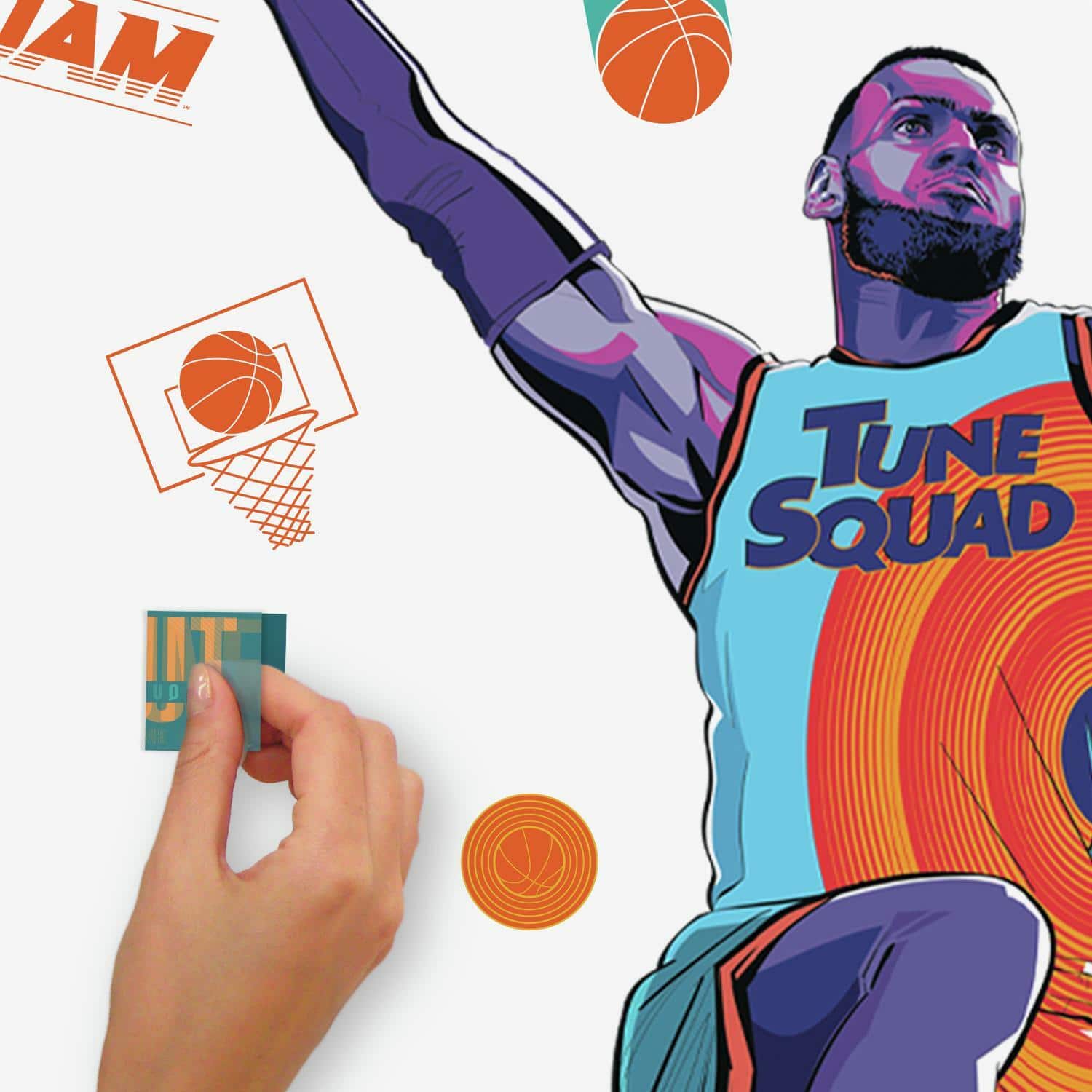 RoomMates Space Jam Lebron Peel &#x26; Stick Giant Wall Decal