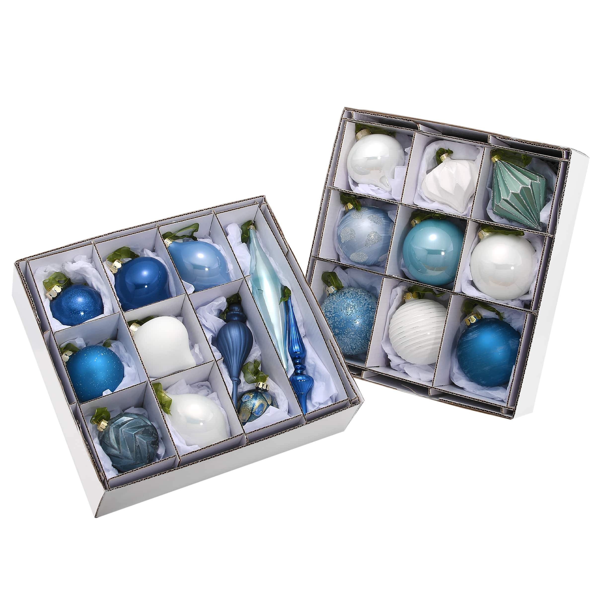 20ct. Arctic Lights Collection Glass Ornaments