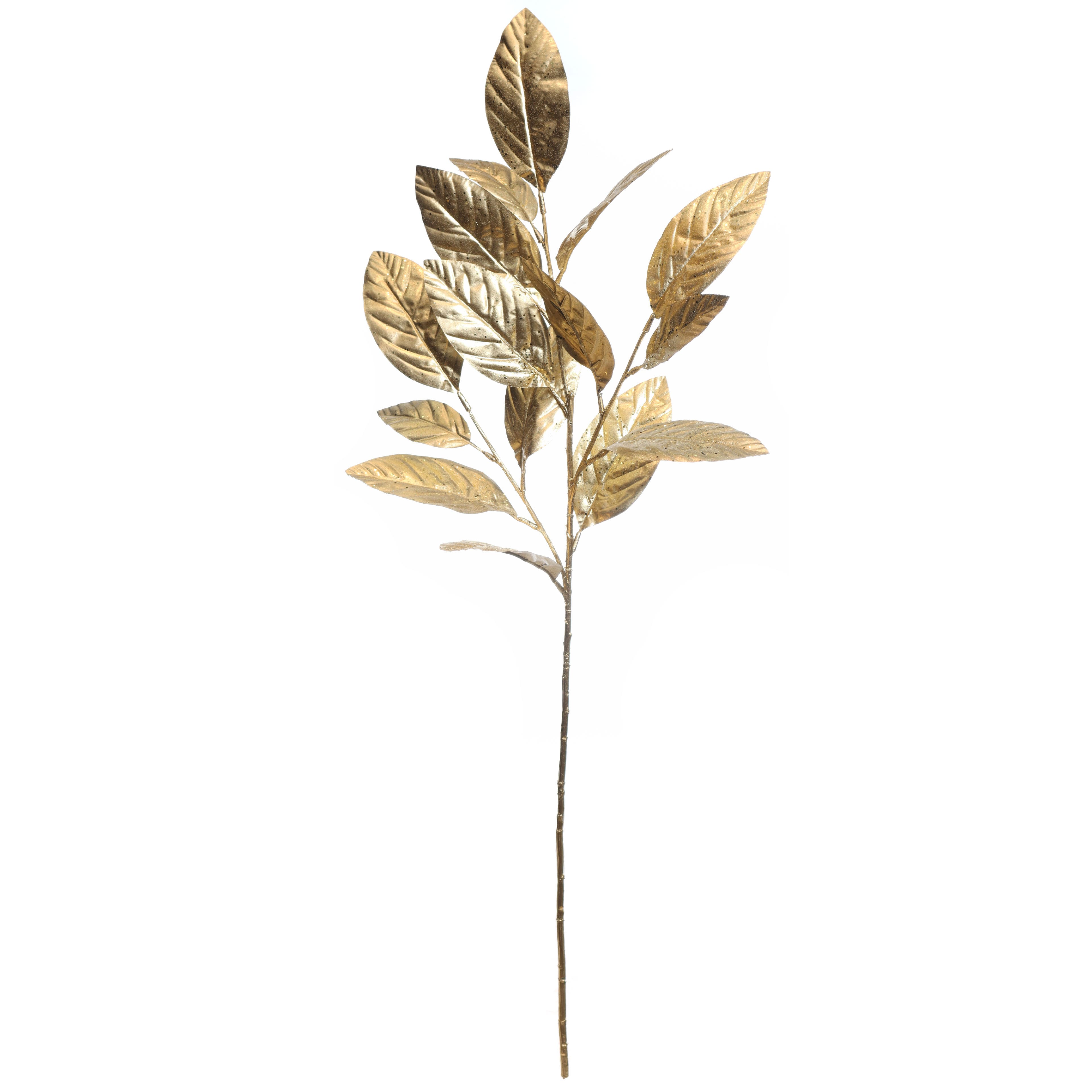 32.5&#x22; Gold Metallic Magnolia Leaves Stem by Ashland&#xAE;
