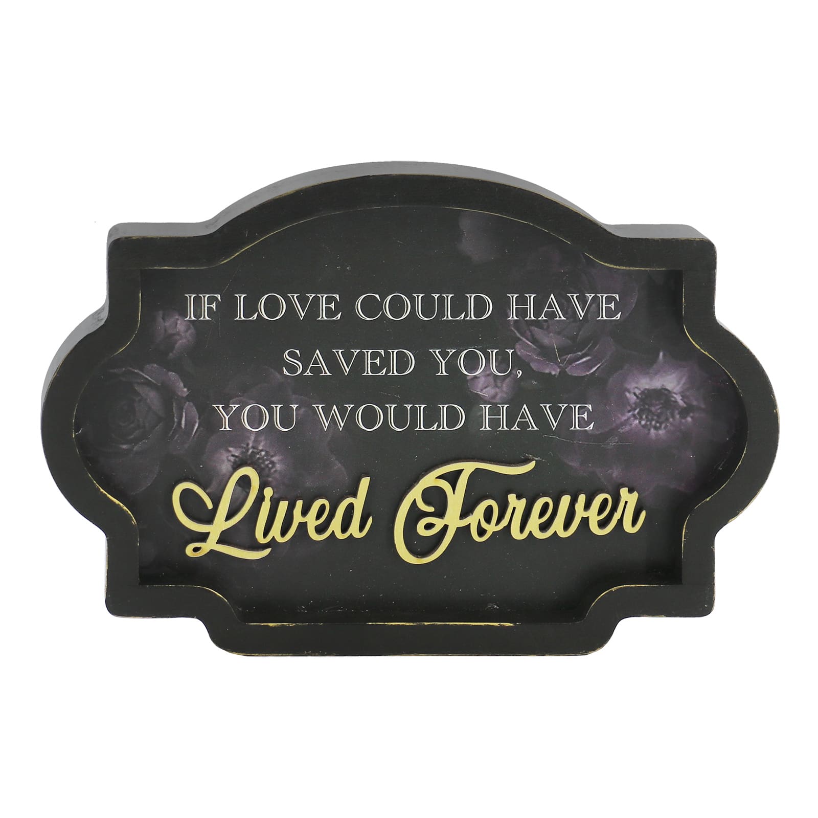 8&#x22; Black &#x26; Gold Lived Forever Sign Tabletop D&#xE9;cor by Ashland&#xAE;