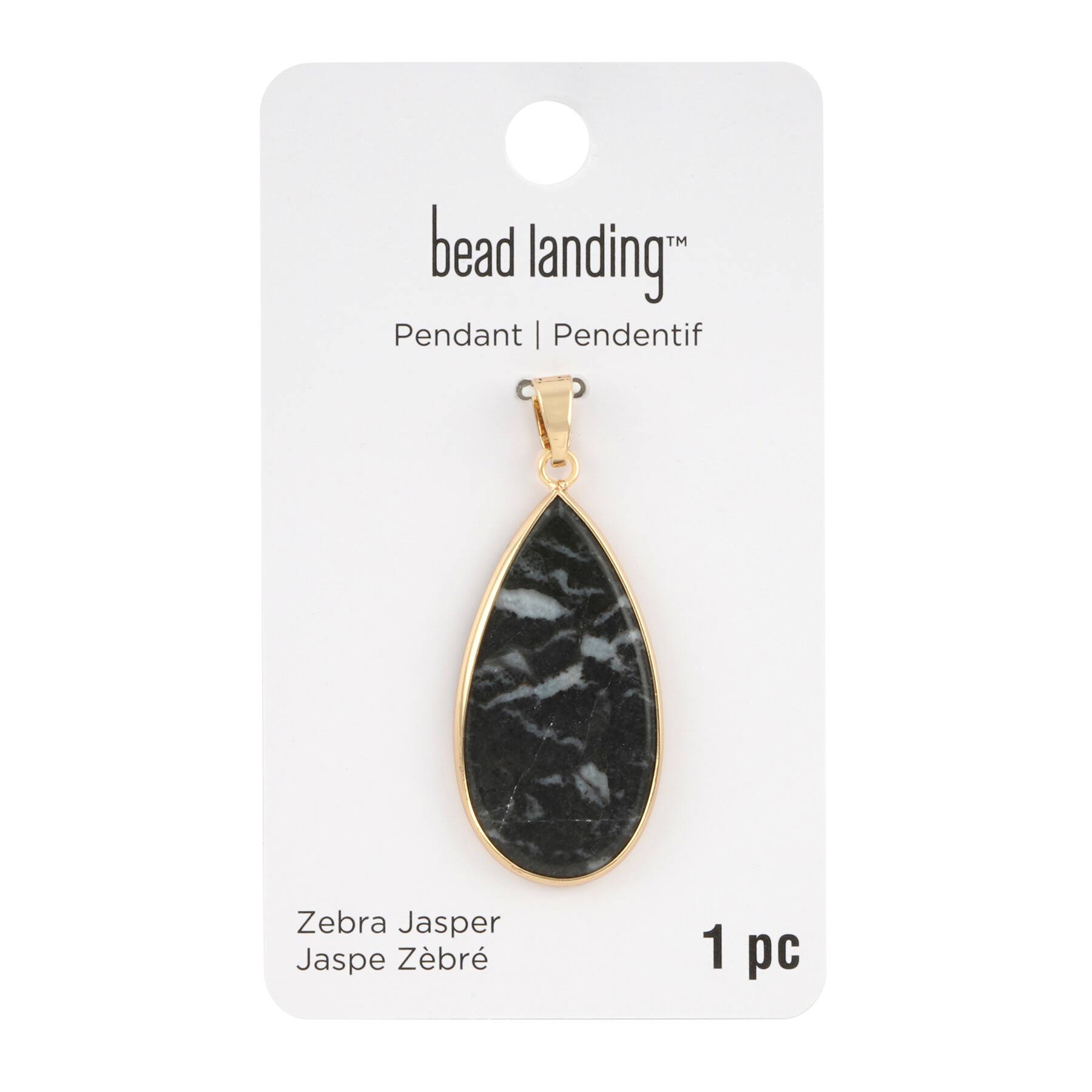 12 Pack: Zebra Jasper Teardrop Pendant by Bead Landing&#x2122;