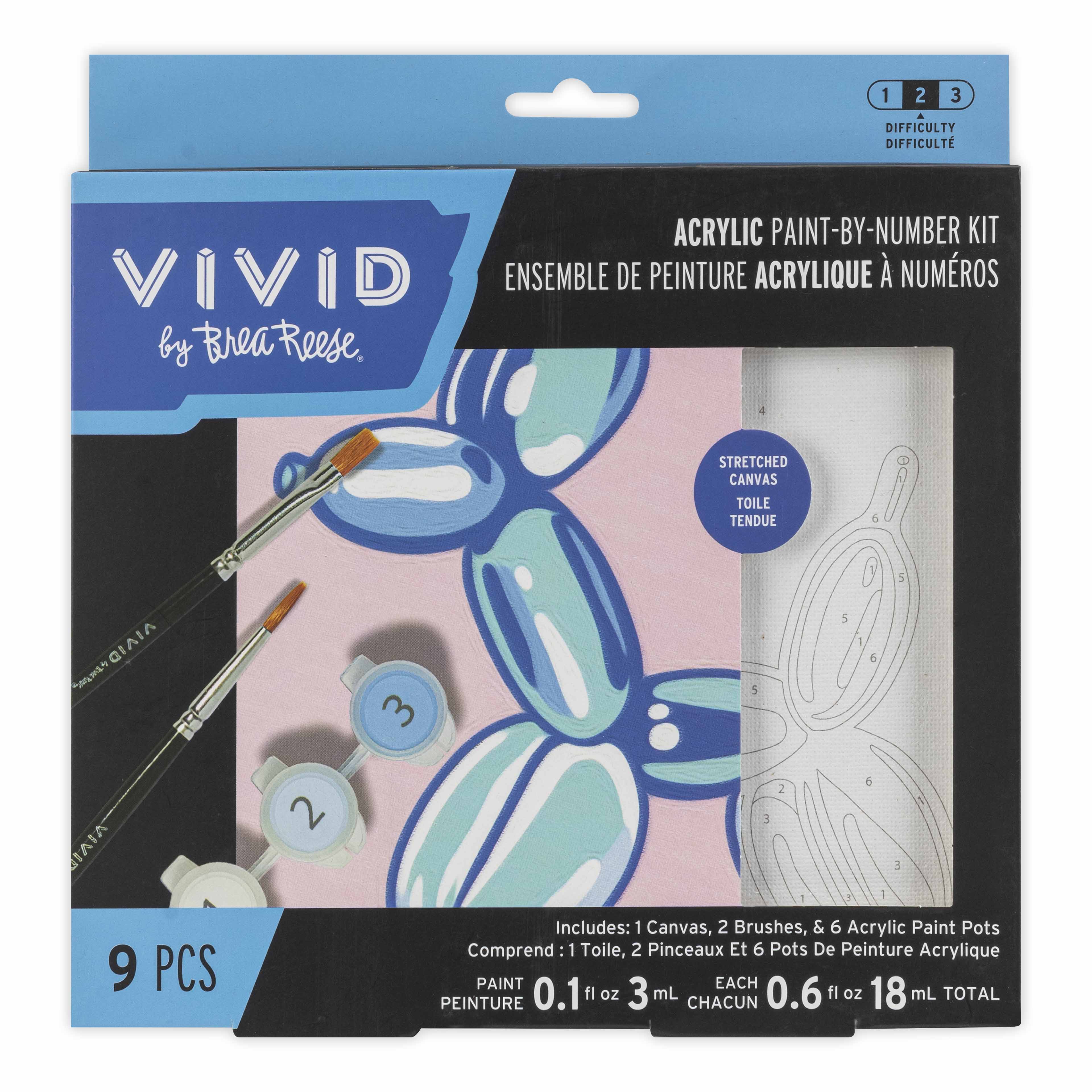 VIVID by Brea Reese&#xAE; Balloon Dog Acrylic Paint-by-Number Kit