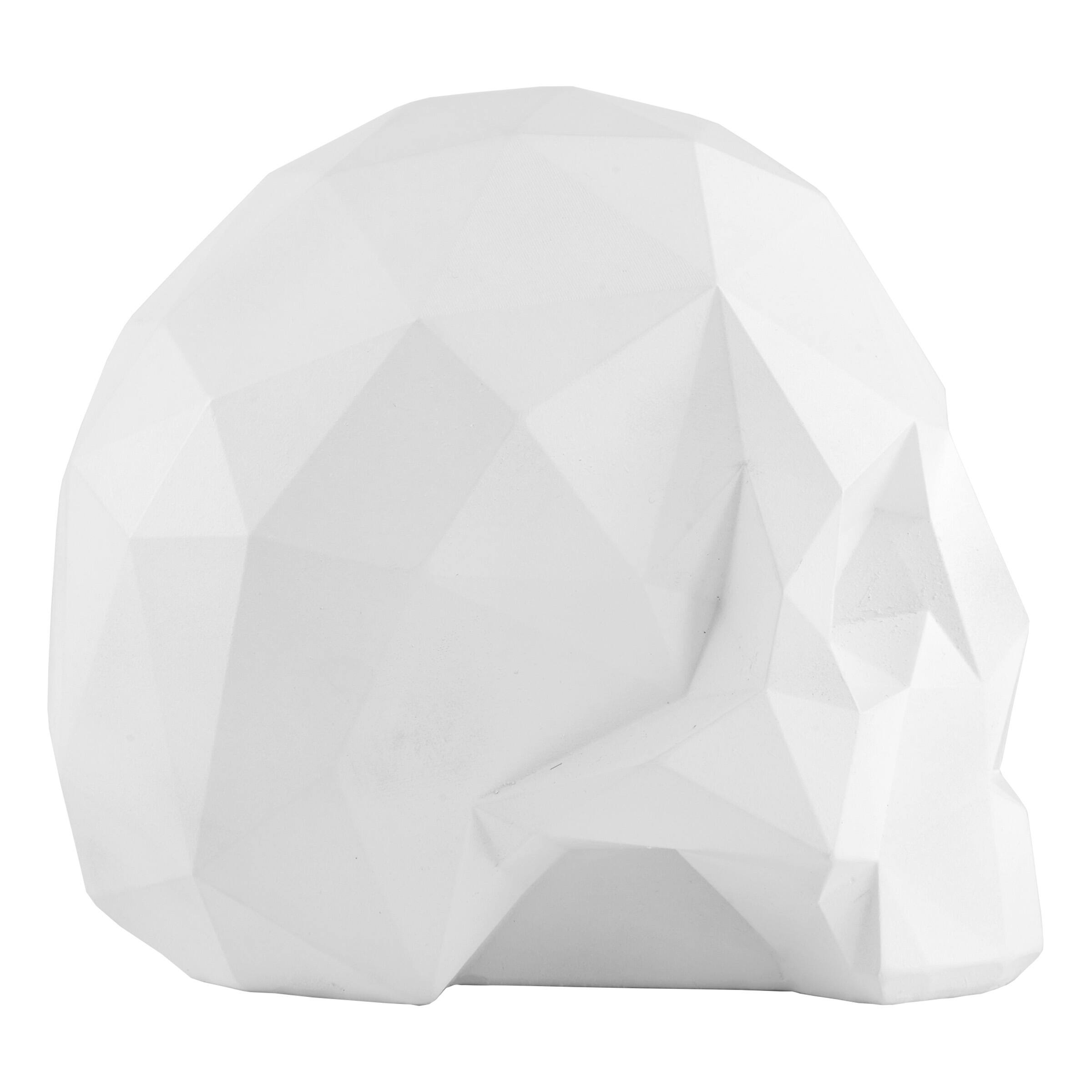 6&#x22; White Origami Skull Tabletop Figurine