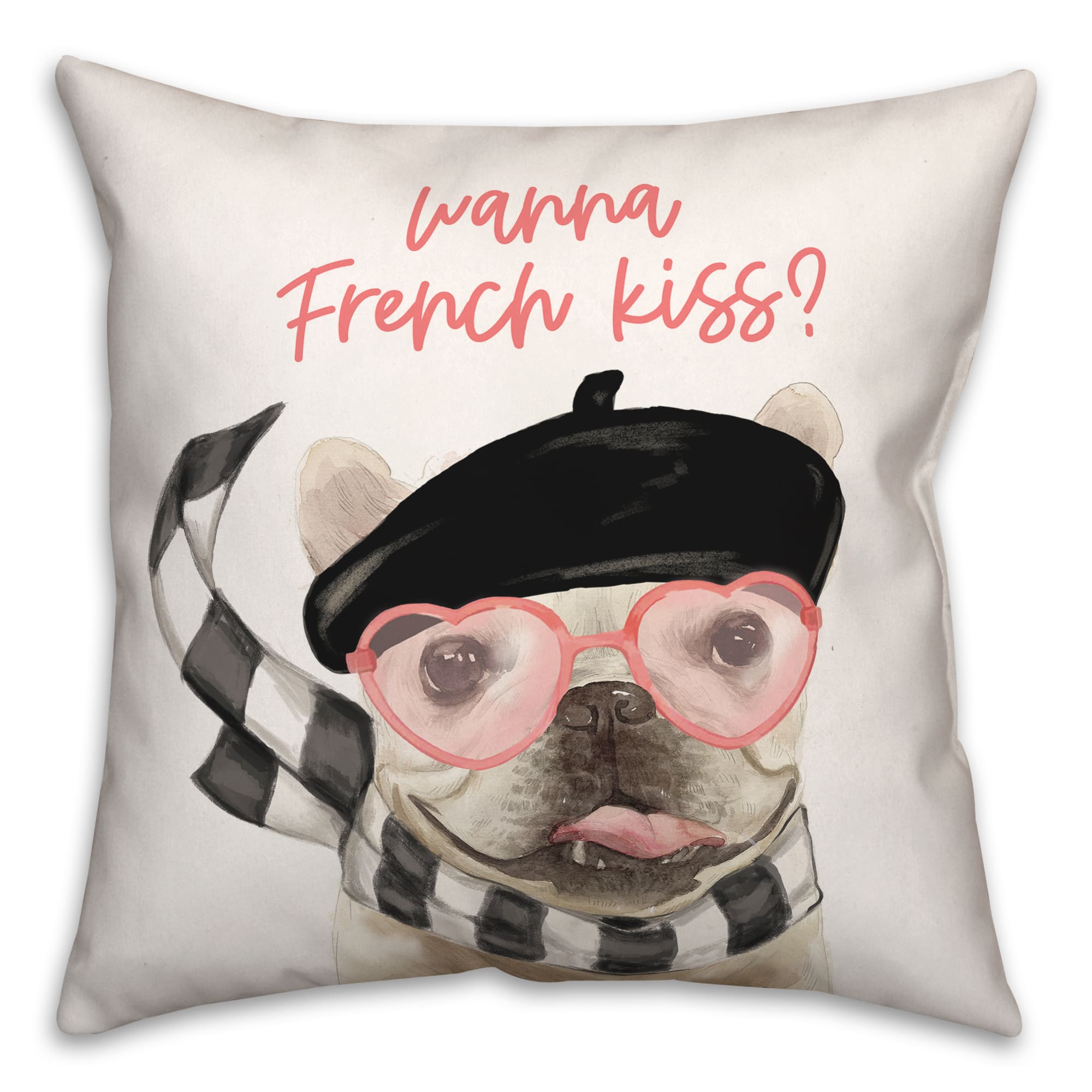 Wanna French Kiss Throw Pillow