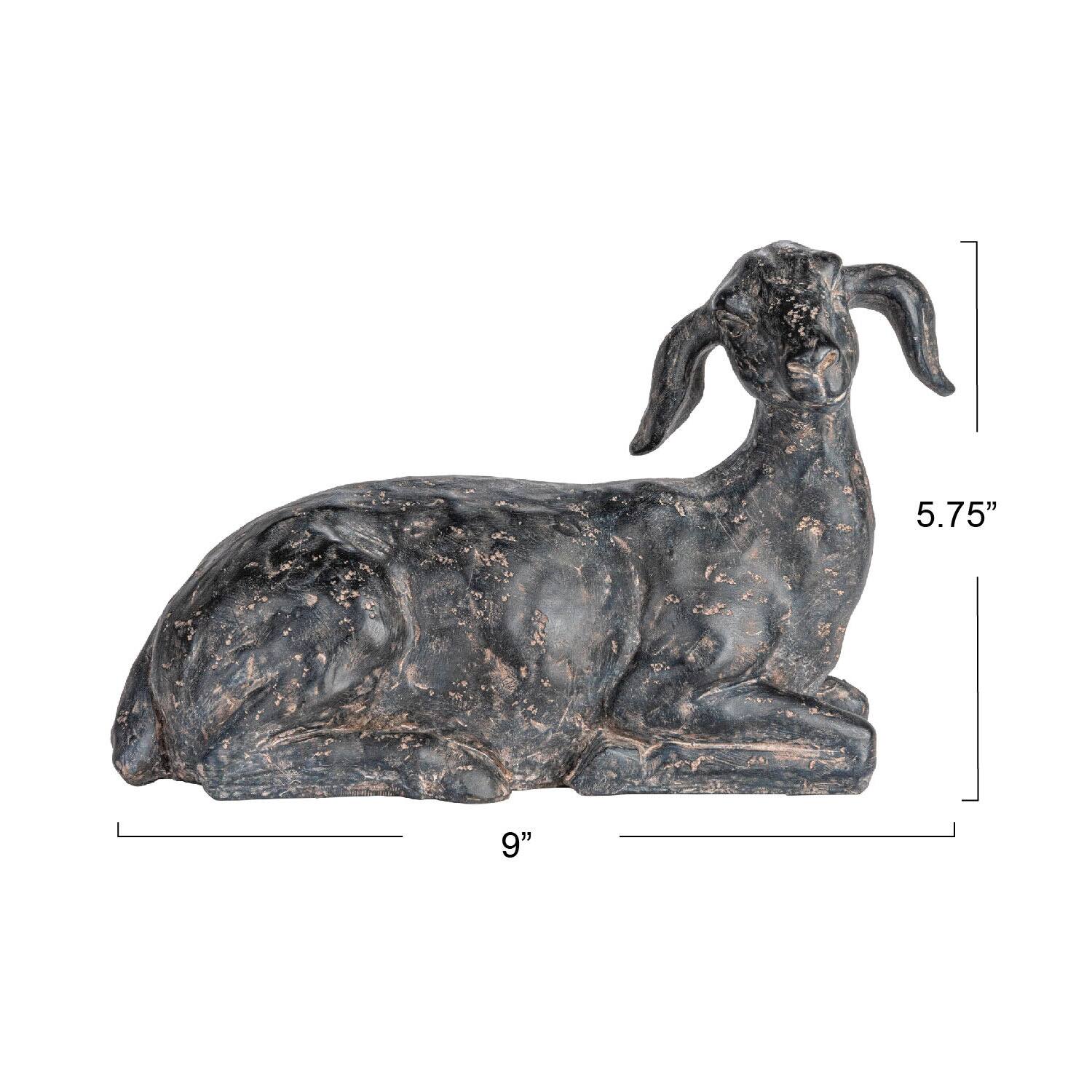 Hello Honey® 9" Black Lying in Rest Goat Accent Décor with Cast Iron Finish