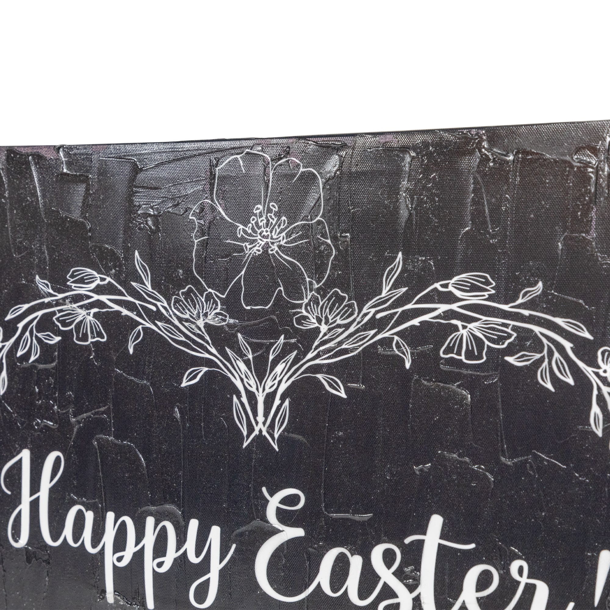 Black & White Happy Easter Bunnies Canvas Wall Art