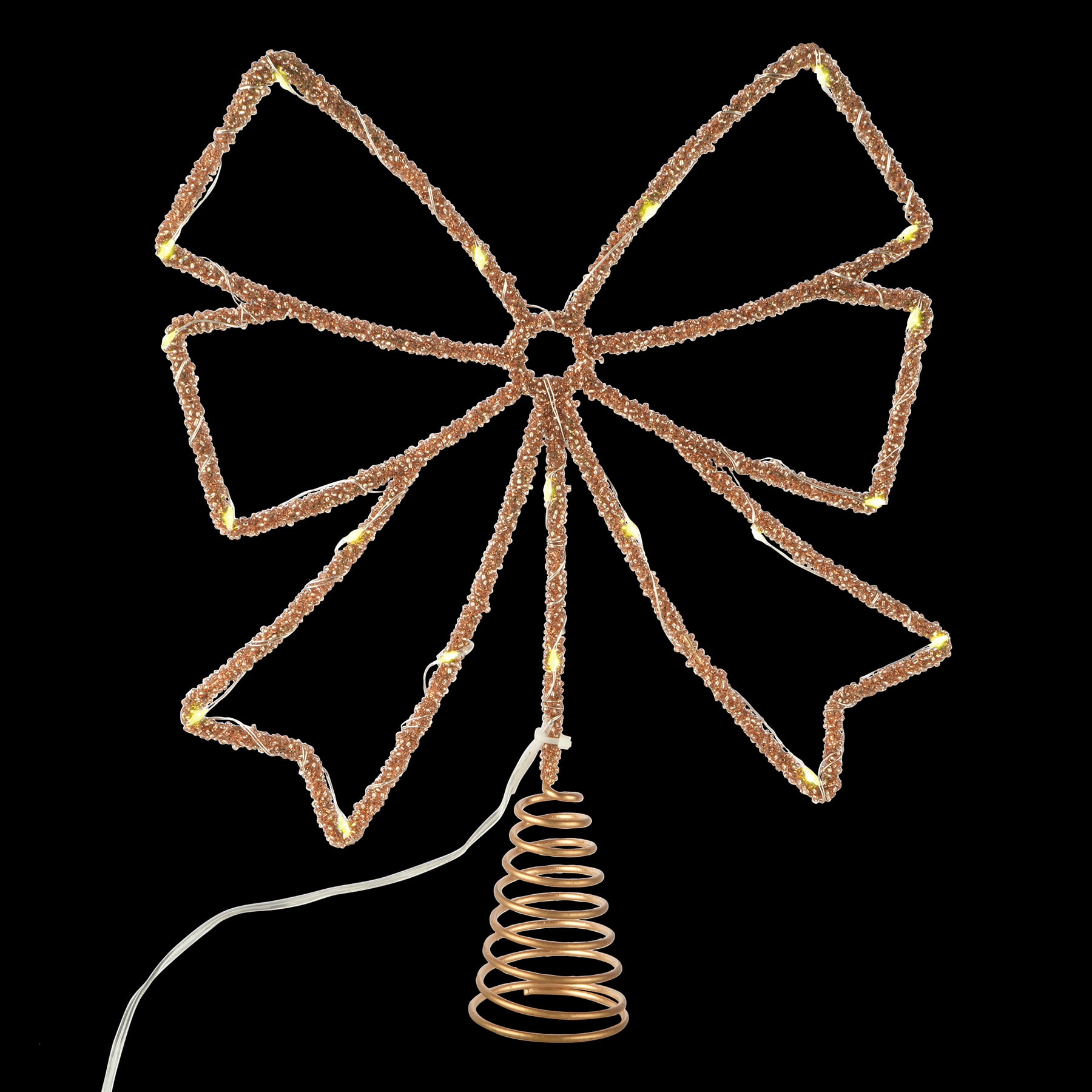 12&#x22; Gold Rhinestone Bow Lighted Tree Topper by Ashland&#xAE;