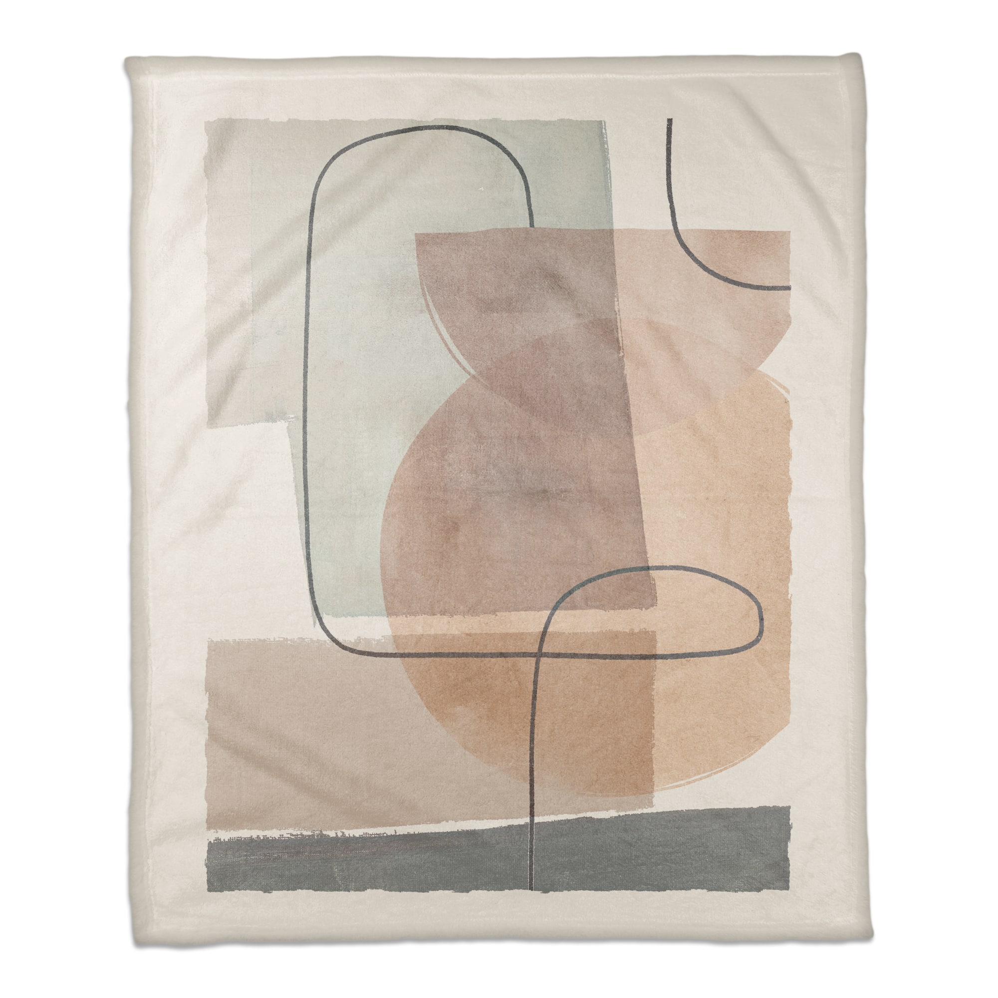 50" x 60" Mid Mod Layered Abstract Coral Fleece Blanket