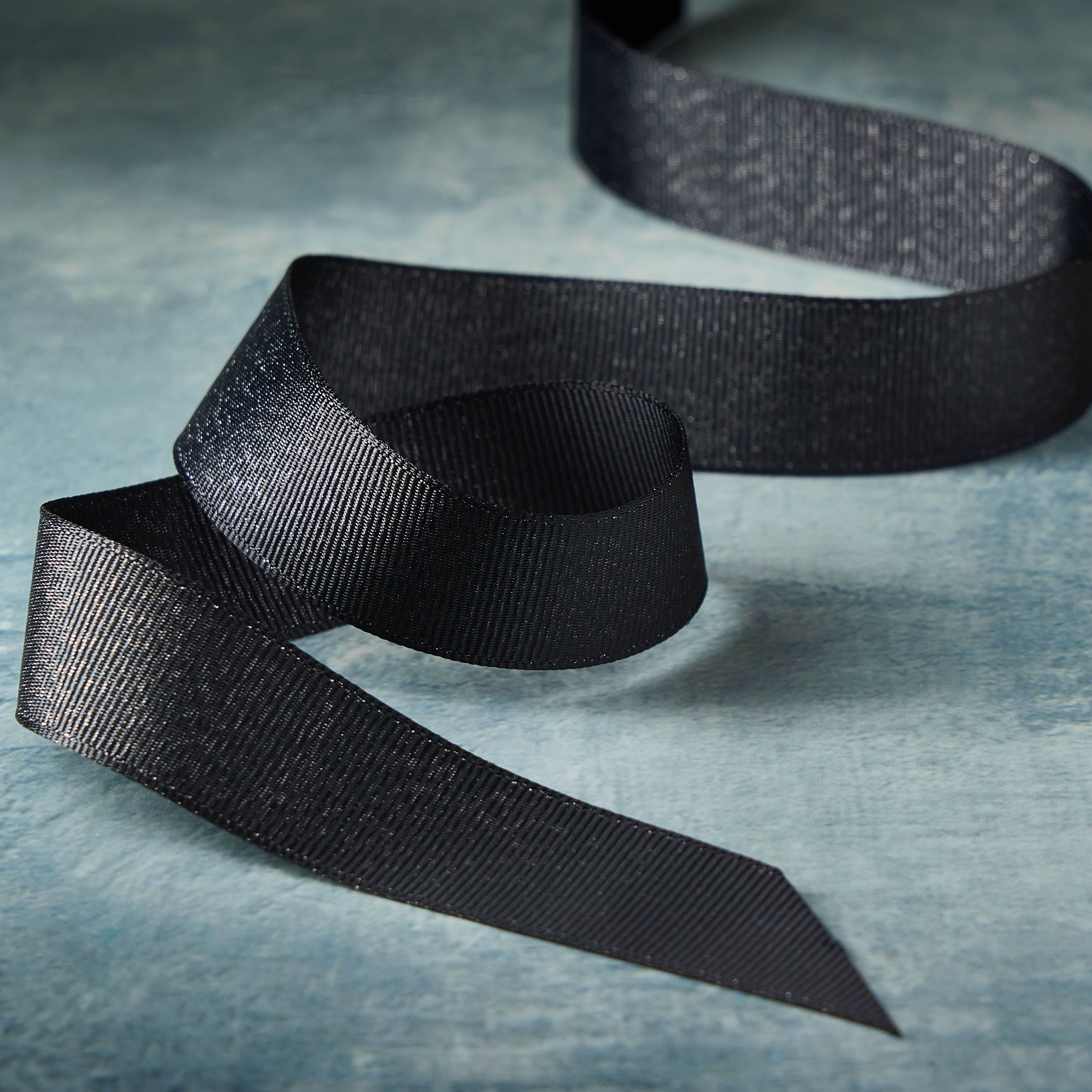 7/8" x 5yd. Black & Silver Grosgrain Ribbon by Celebrate It™ Classic