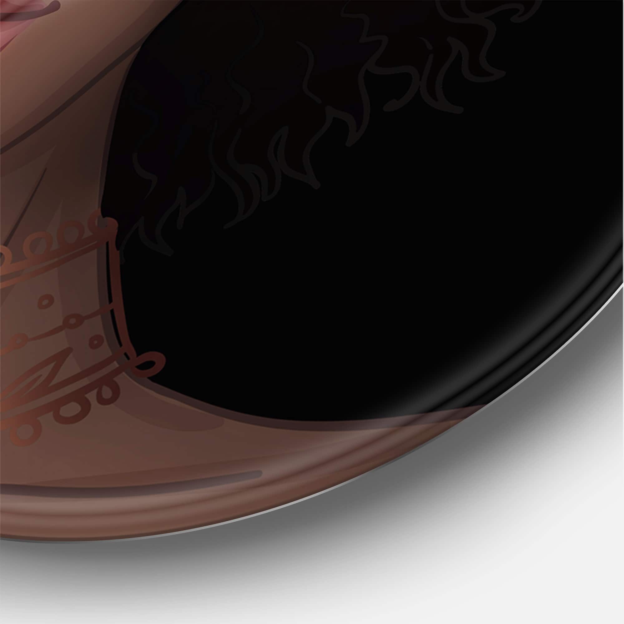 Designart - Portrait of African American Woman II - Modern Metal Circle Wall Art