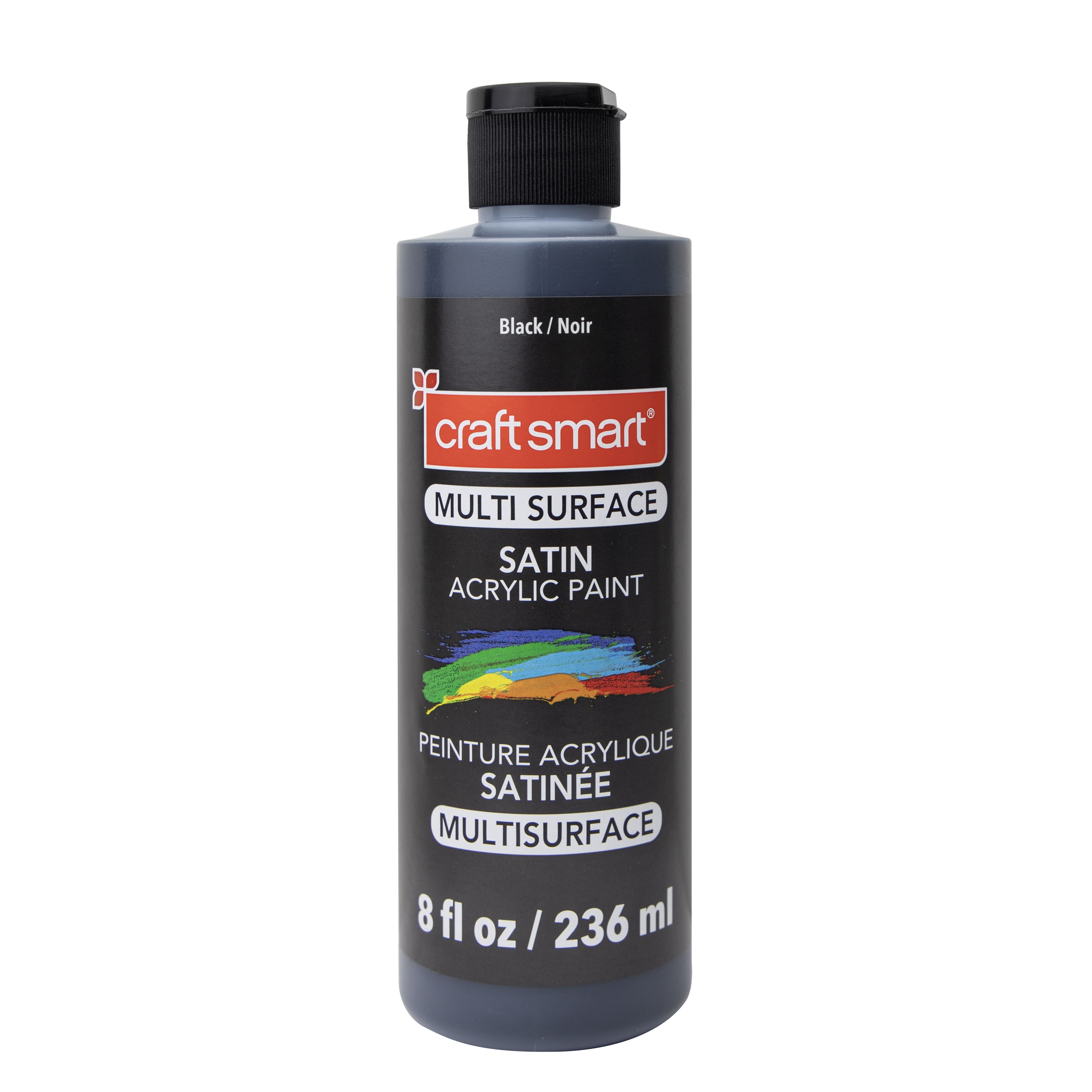 8 Pack: Black Premium Satin Acrylic Paint by Craft Smart®