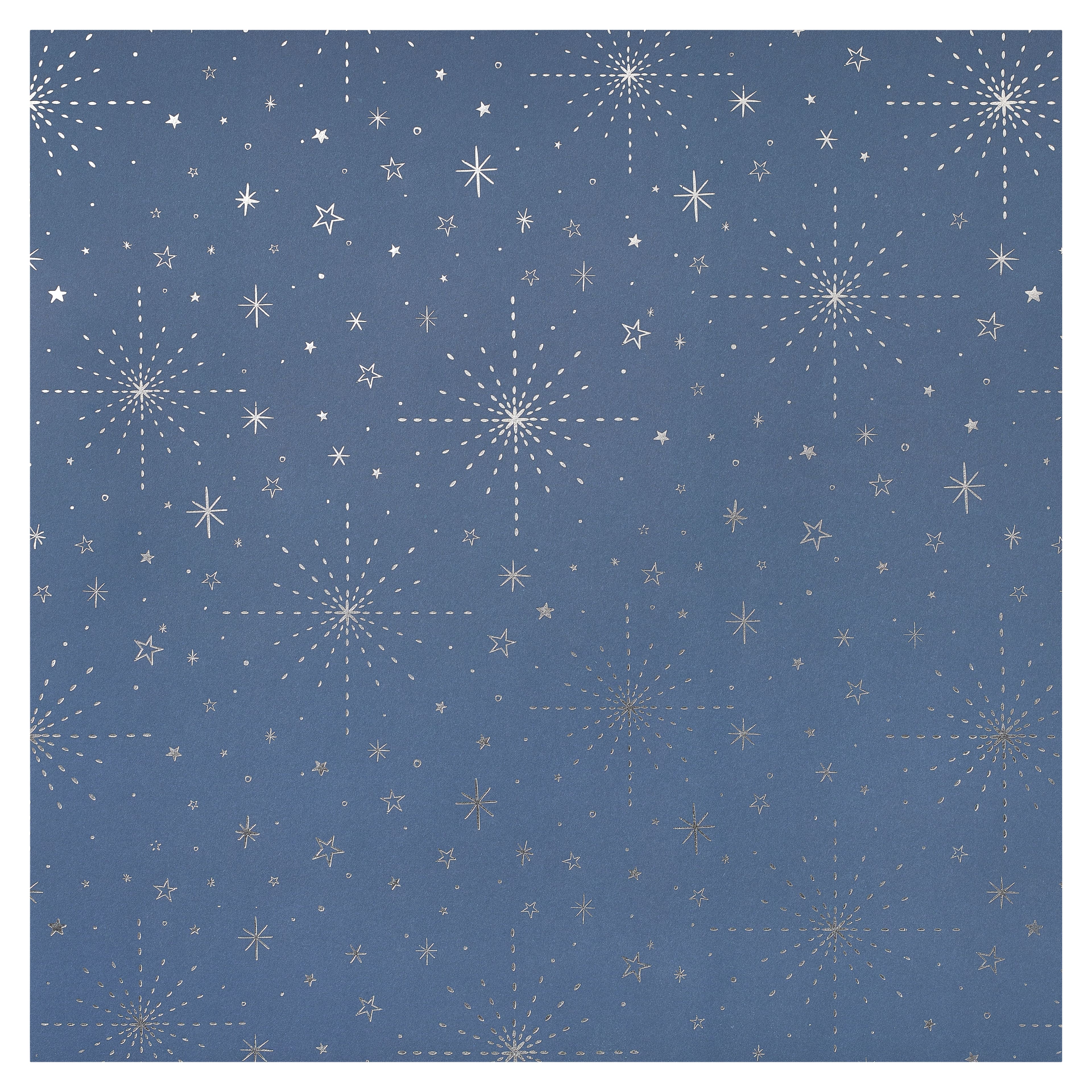 Papier cartonné marine à étoiles argentées de Recollections, 30,4 cm x 30,4 cm