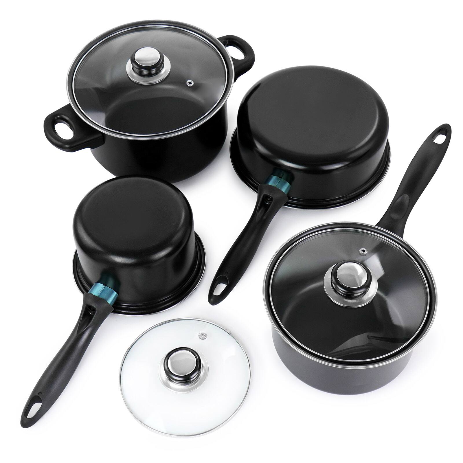 Gibson Home® Newton 7-Piece Black Carbon Steel Cookware Set