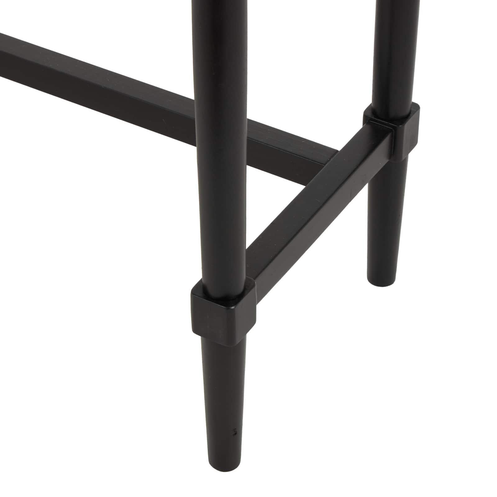 35.5" Black Wood Handmade 2-Drawer Console Table with Gold Handles
