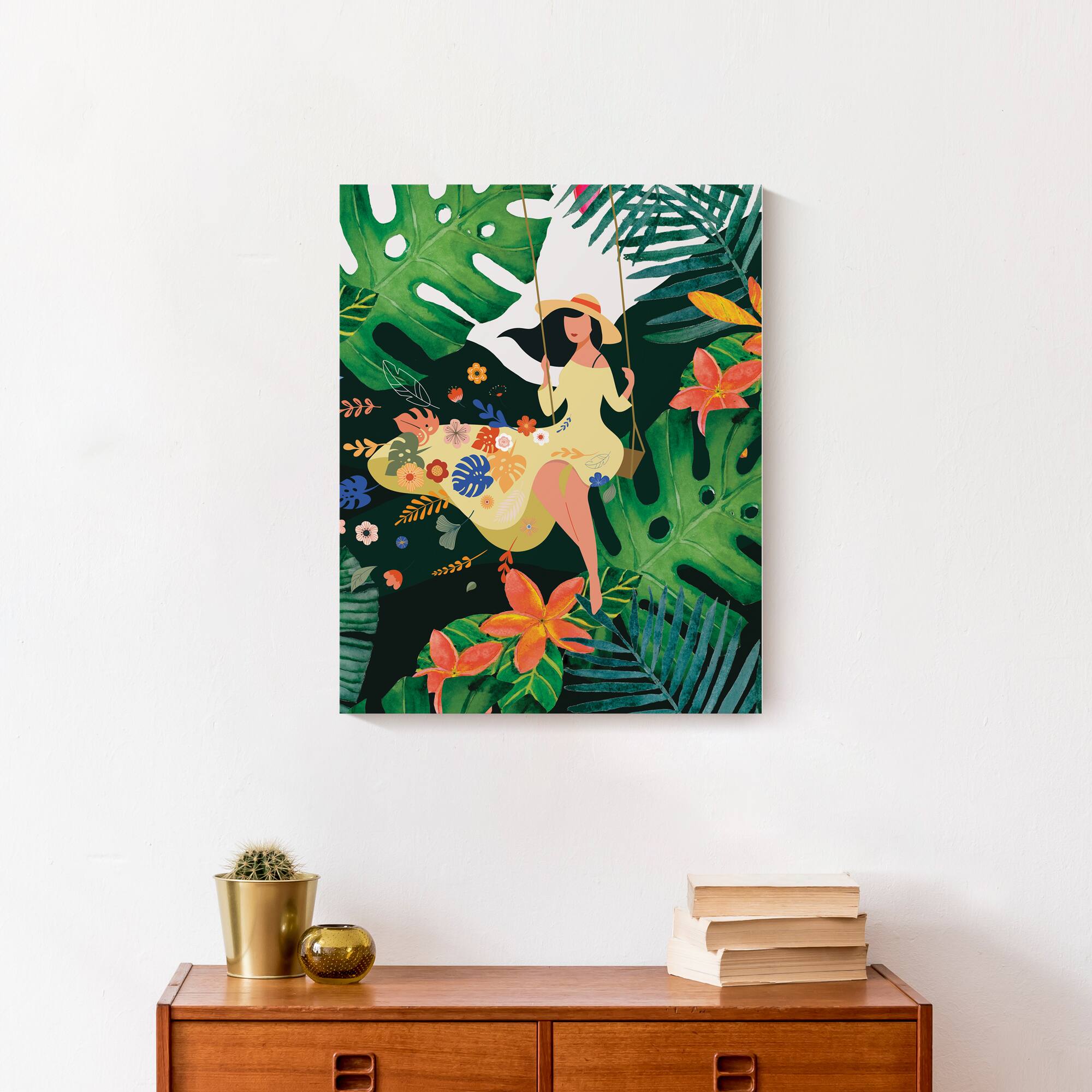 Jungle Swing Girl Canvas Wall Art