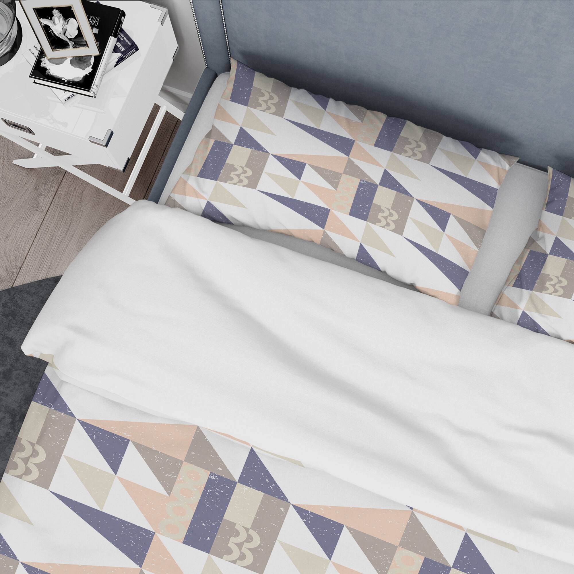 Designart 'Retro Geometric Design X' Mid-Century Duvet Cover Set