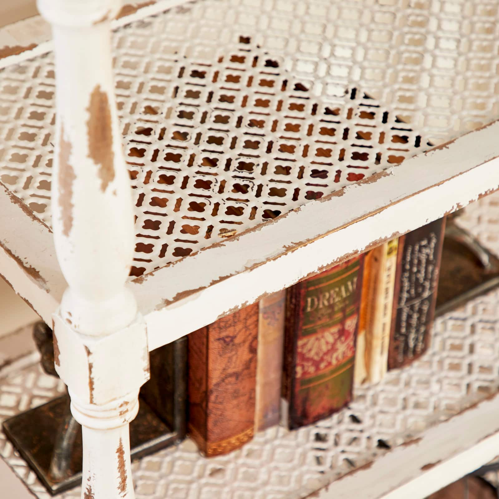 White Wood Farmhouse Shelving Unit