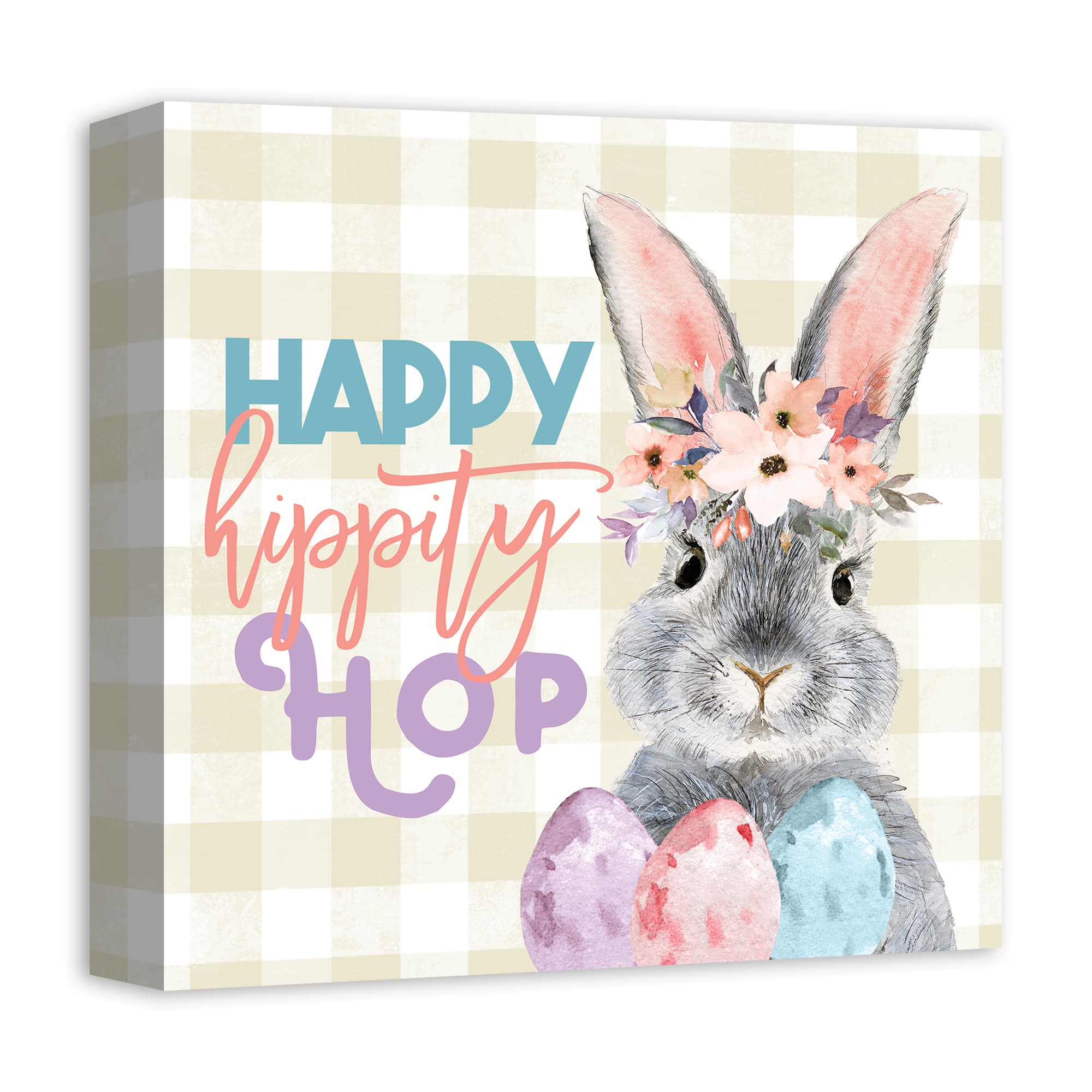 Happy Hippity Hop 12" x 12" Canvas Wall Art