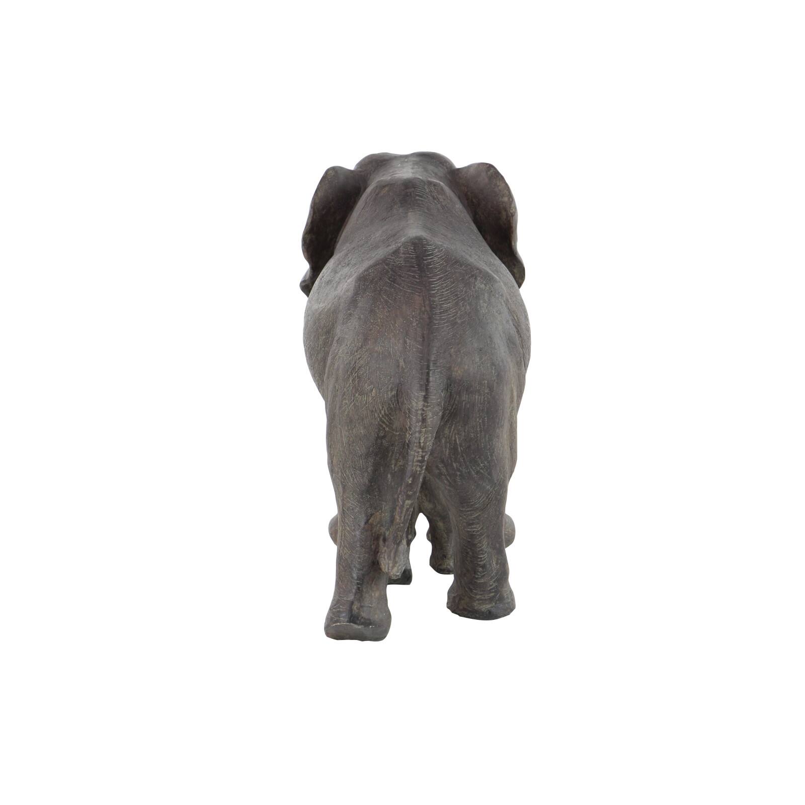 20" Dark Gray Eclectic Polystone Elephant Sculpture