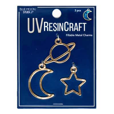 Blue Moon Studio™ UV Resin Craft Gold Galaxy Bezel Charms