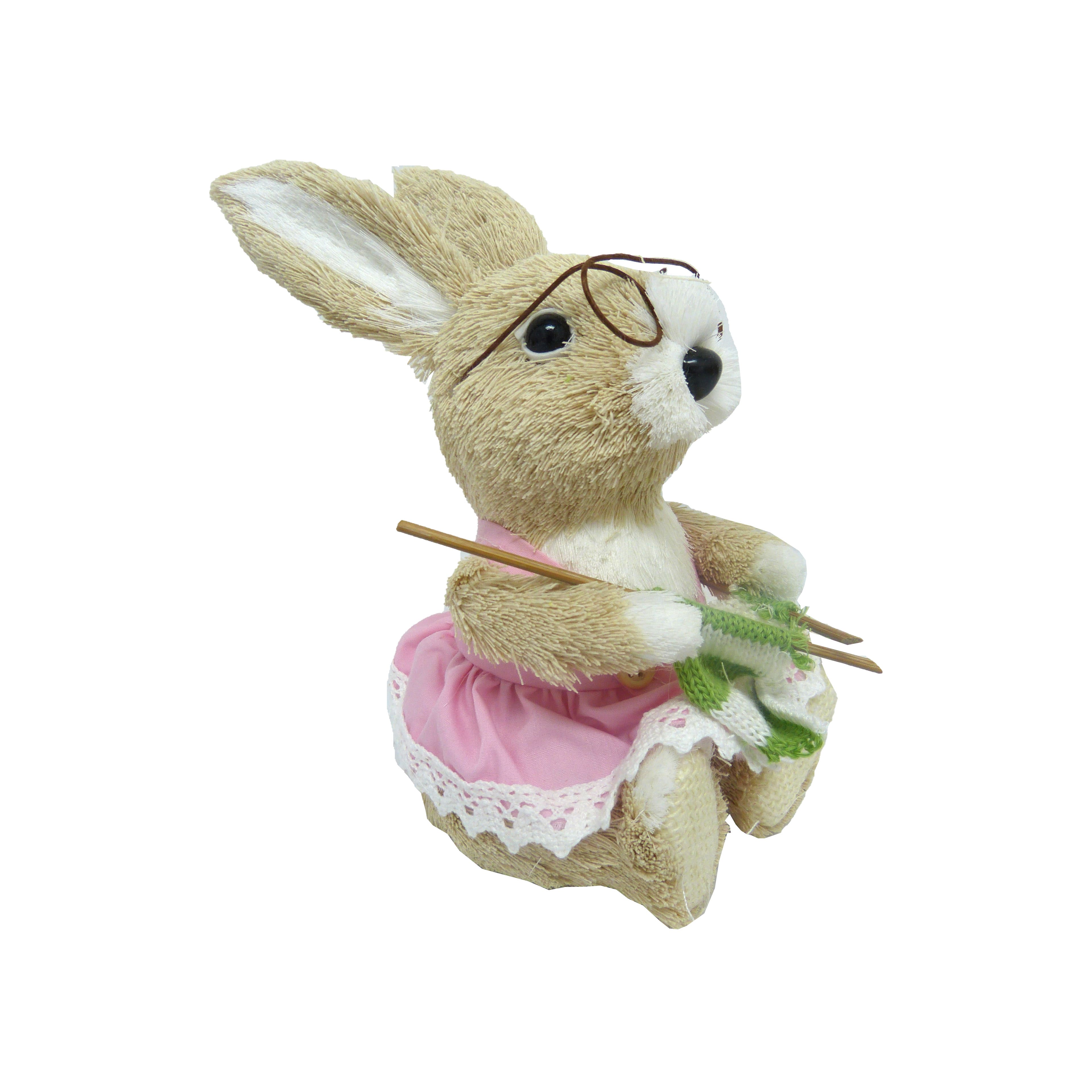8.25&#x22; Girl Bunny Knitting D&#xE9;cor by Ashland&#xAE;
