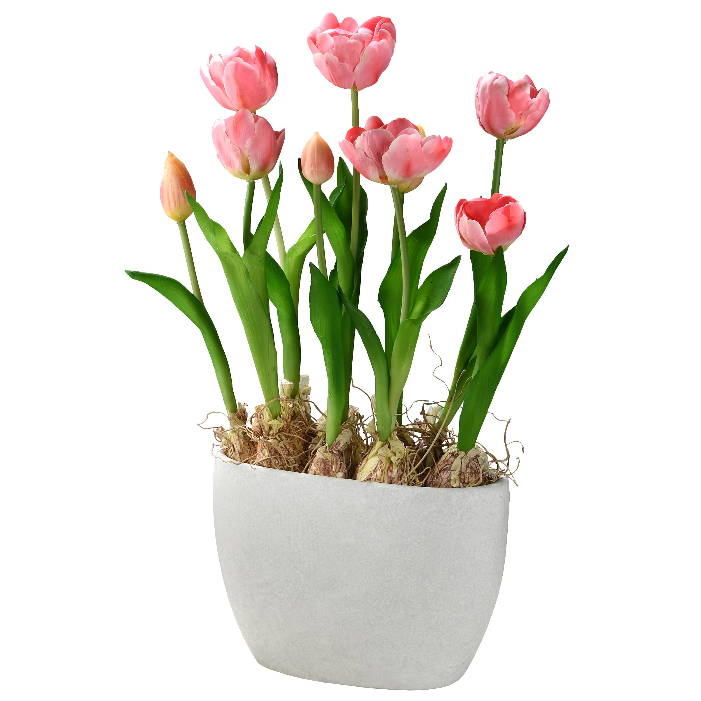 18.5" Pink Tulips in White Planter Michaels