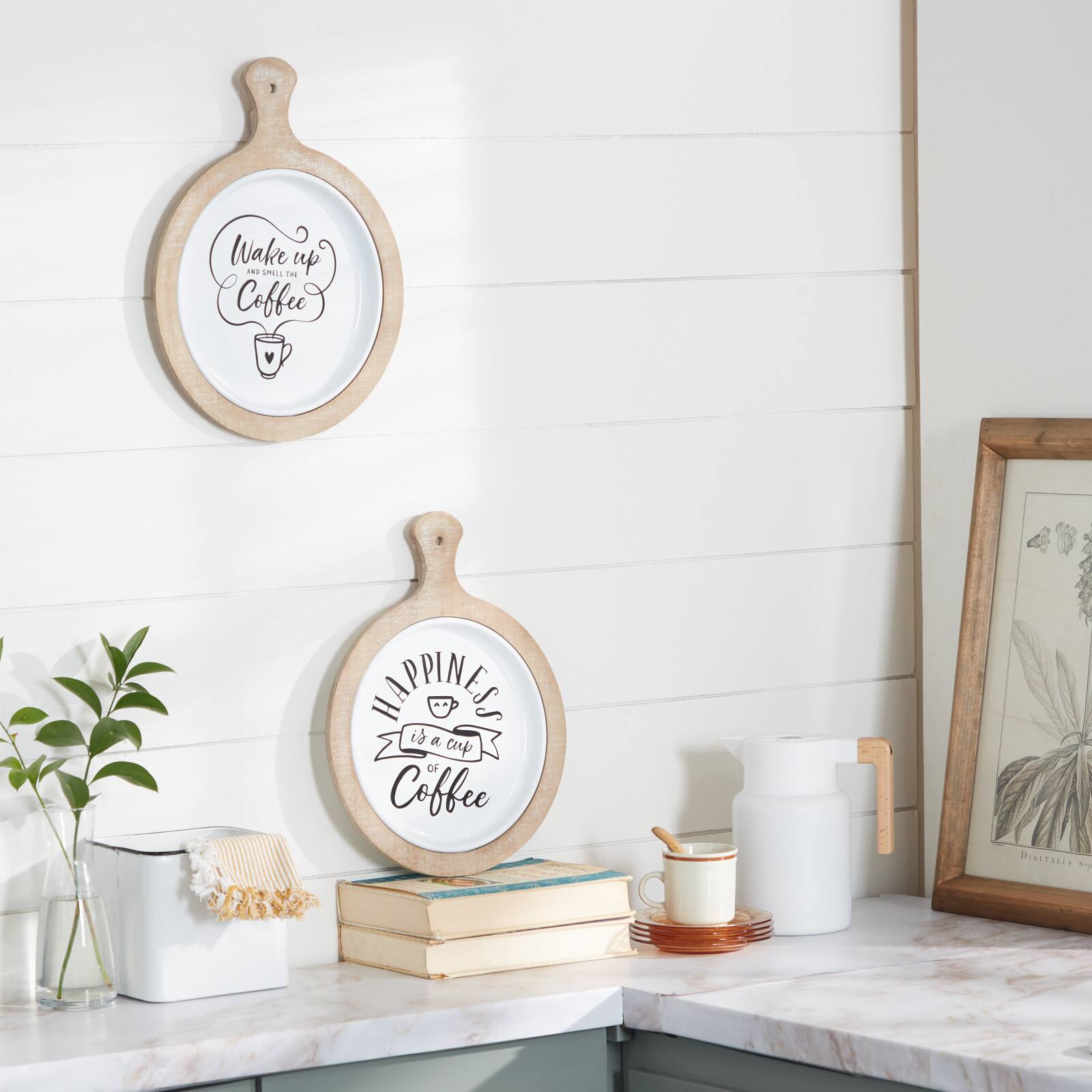 Set of 2 White Metal Farmhouse Wall Decor, 12&#x22; x 14&#x22;