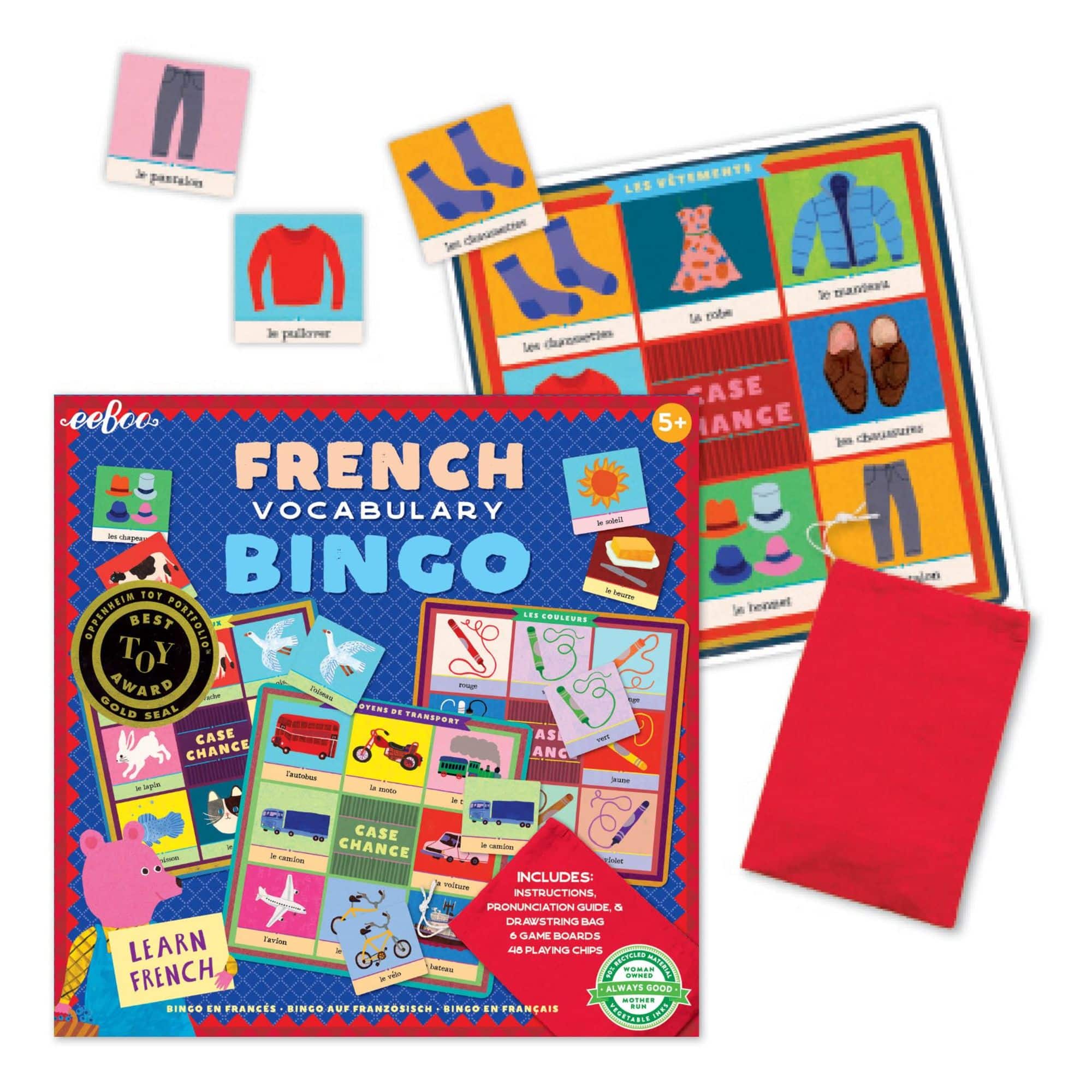 eeBoo French Bingo Vocabulary Game