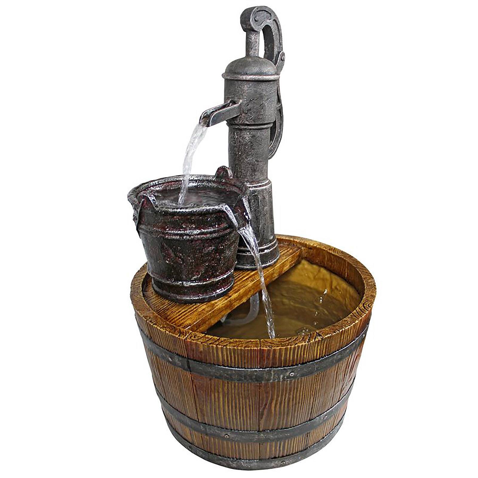 Design Toscano Cistern Well Pump Barrel Garden Fountain