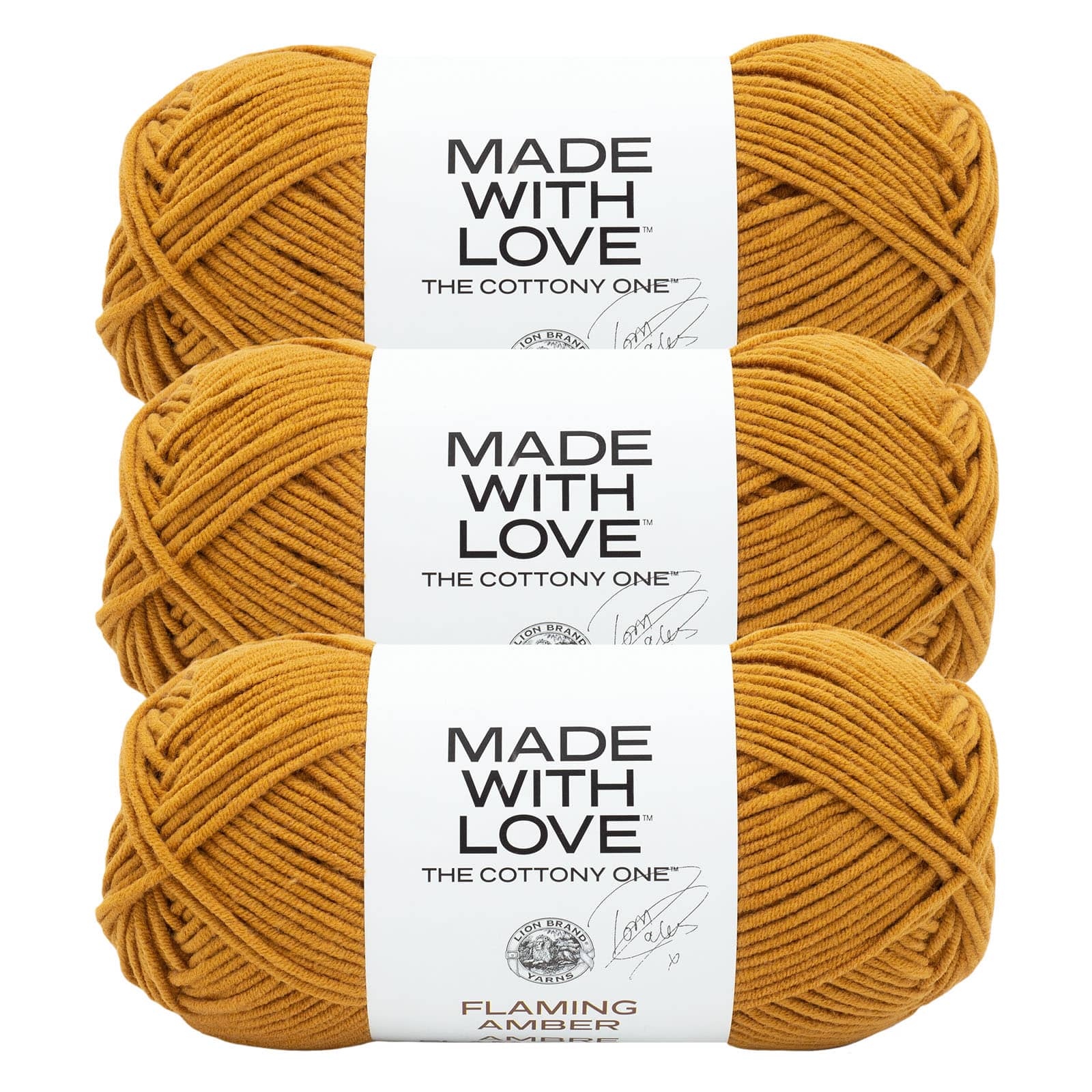 3 Pack Lion Brand&#xAE; Tom Daley Made with Love&#x2122; The Cottony One&#x2122; Yarn