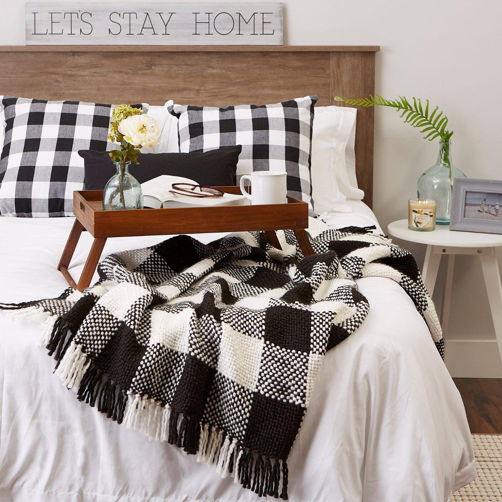 DII® Black & White Check Acrylic Woven Throw