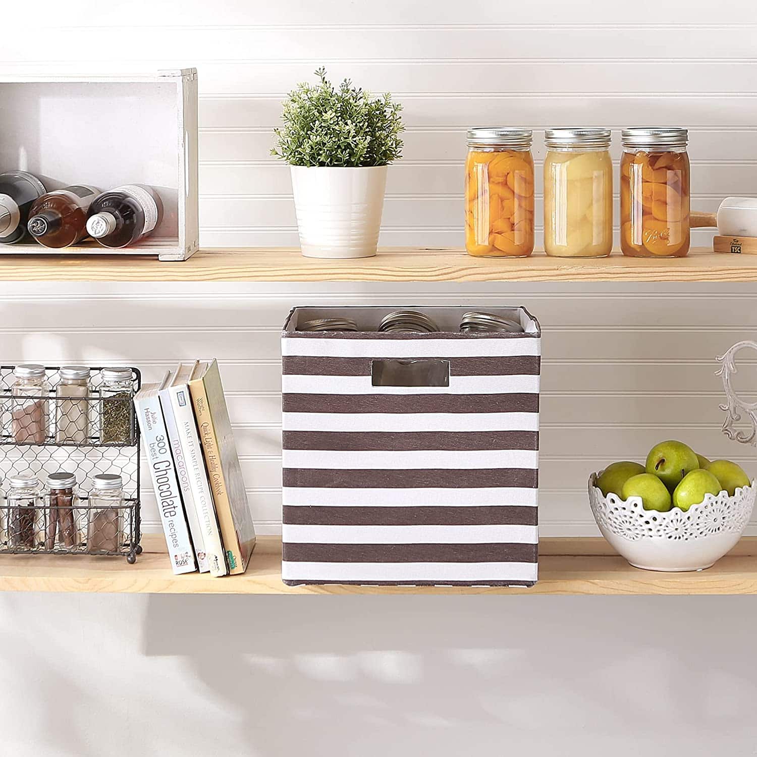 DII&#xAE; Striped Square Storage Cube