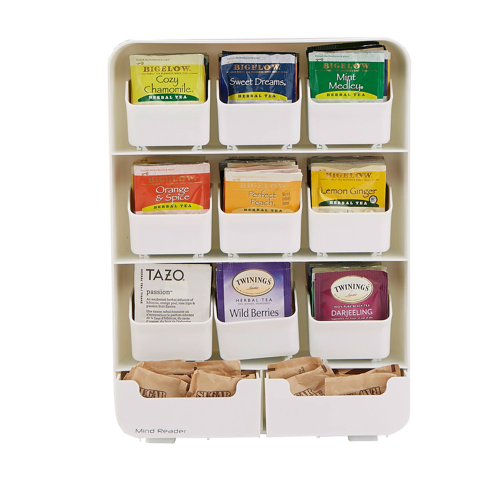 Mind Reader Black Tea Bag holder and Condiment Organizer