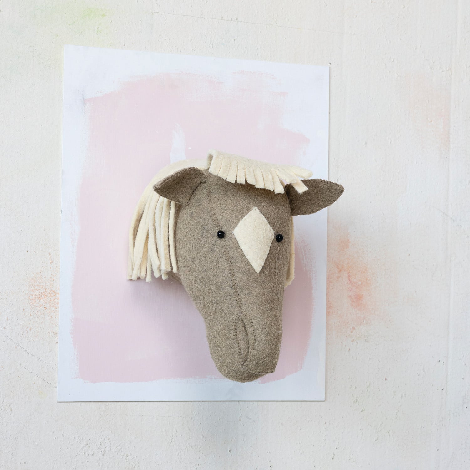 Hello Honey® 10" Gray Handmade Wool Felt Horse Head Wall Hanging